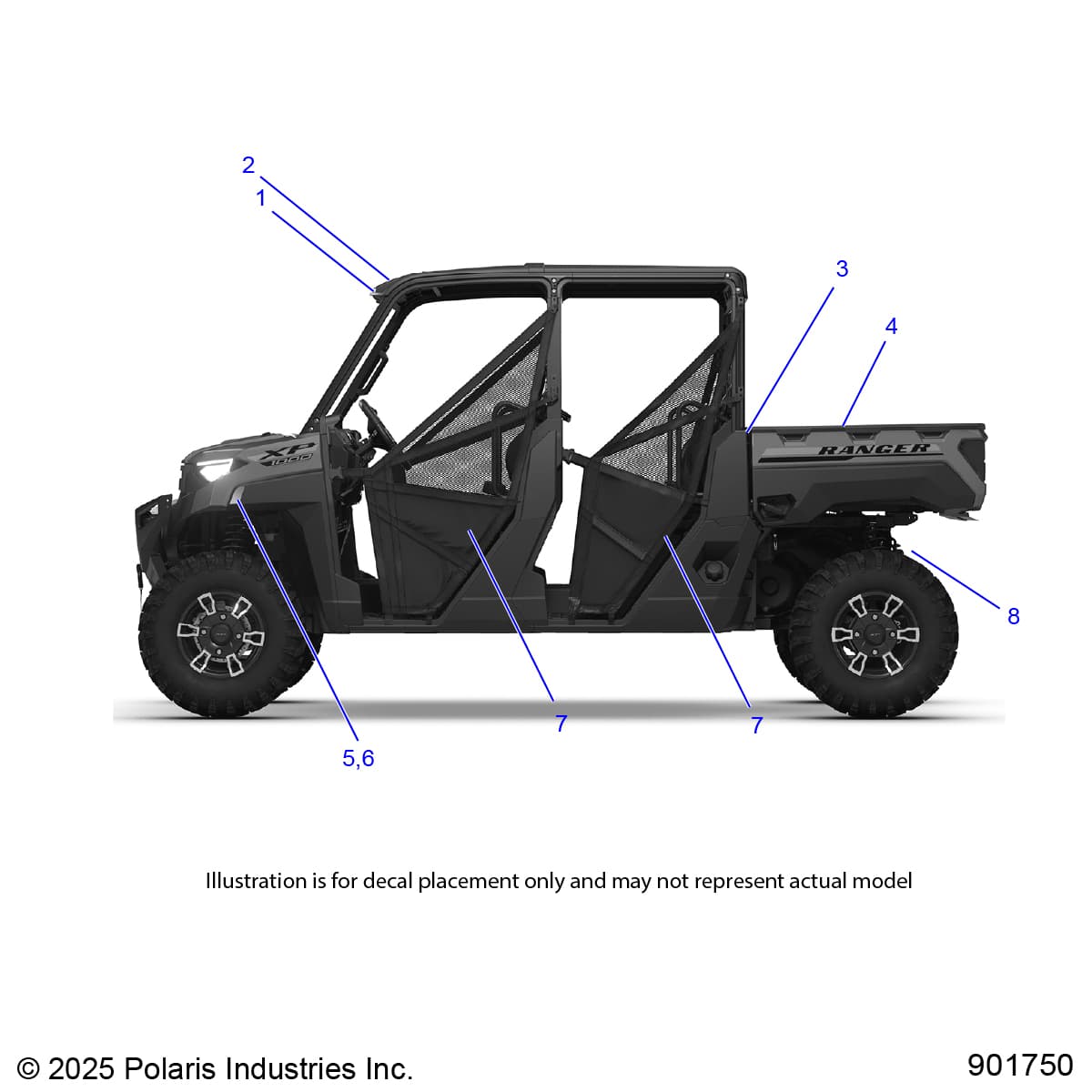 2026 RANGER 1000 XP CREW PREMIUM β BODY, DECALS, GENERAL - R26RSE99A9/B9/AF/BF/AH/BH/AB/BB/AS/BS (901750-1) diagram