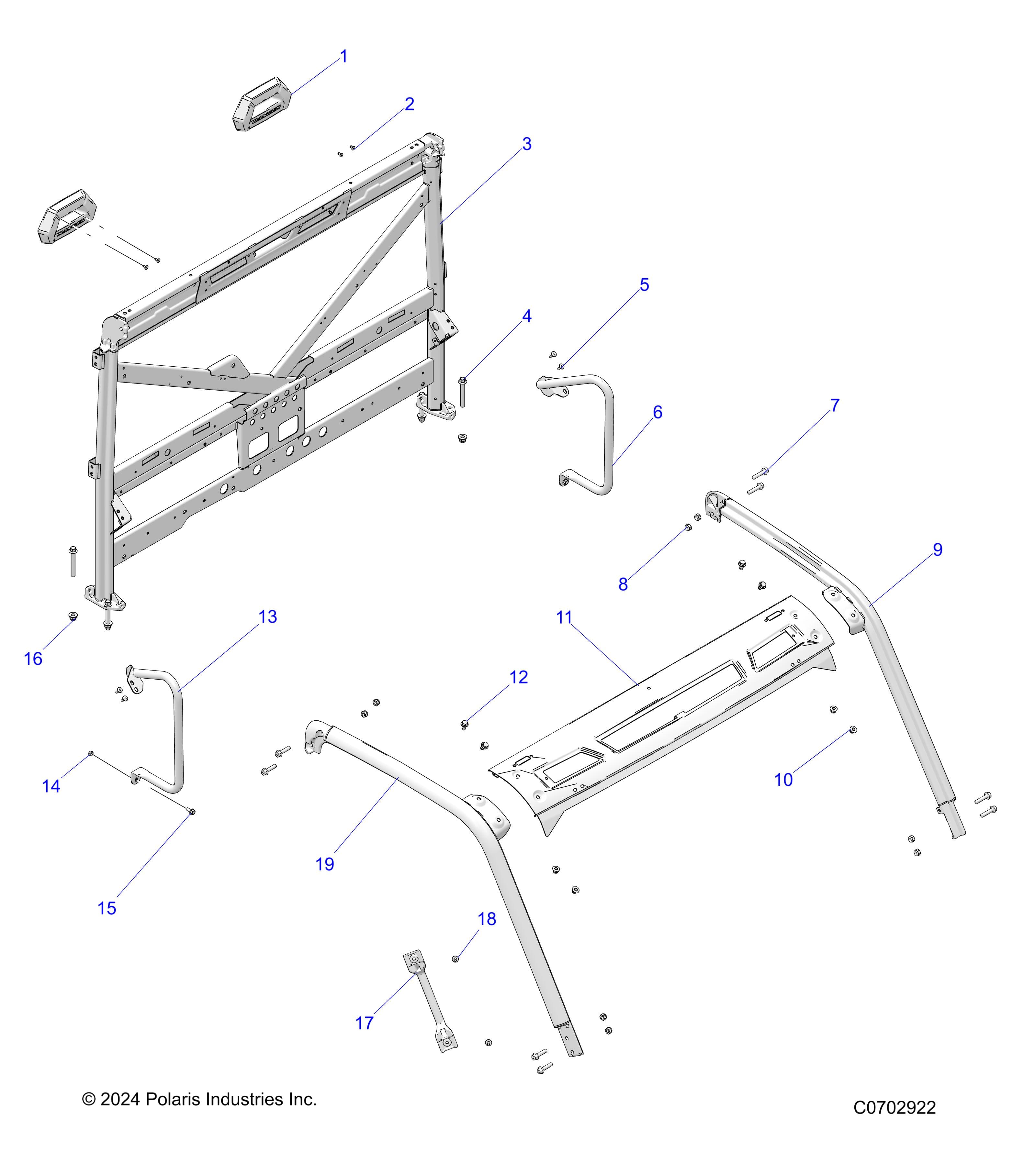 2026 RANGER 1000 NON EPS β CHASSIS, CAB FRAME - R26TAA99A1/B1 (C0702922) diagram