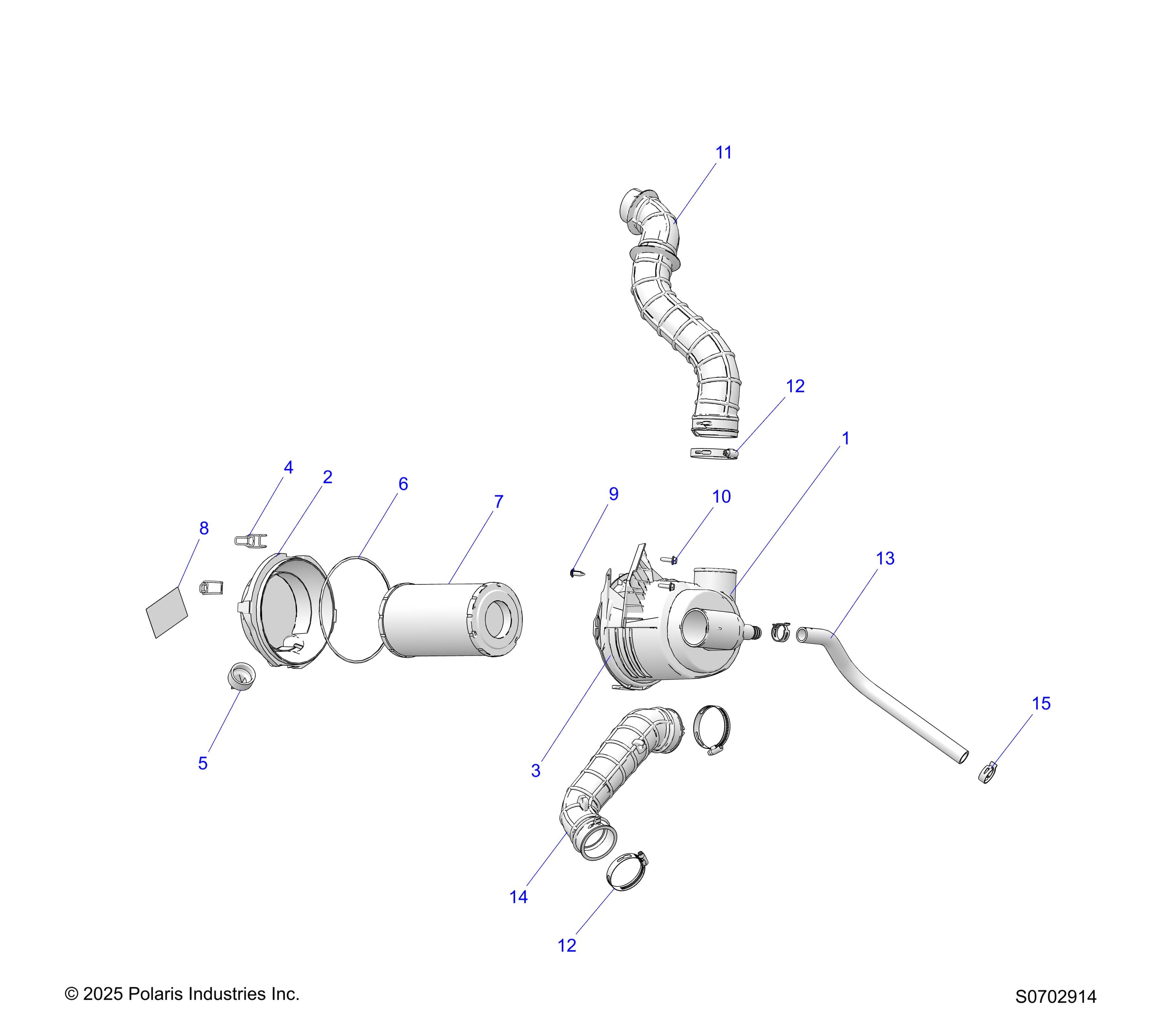 2026 RANGER 1000 NON EPS β ENGINE, AIR INTAKE SYSTEM diagram
