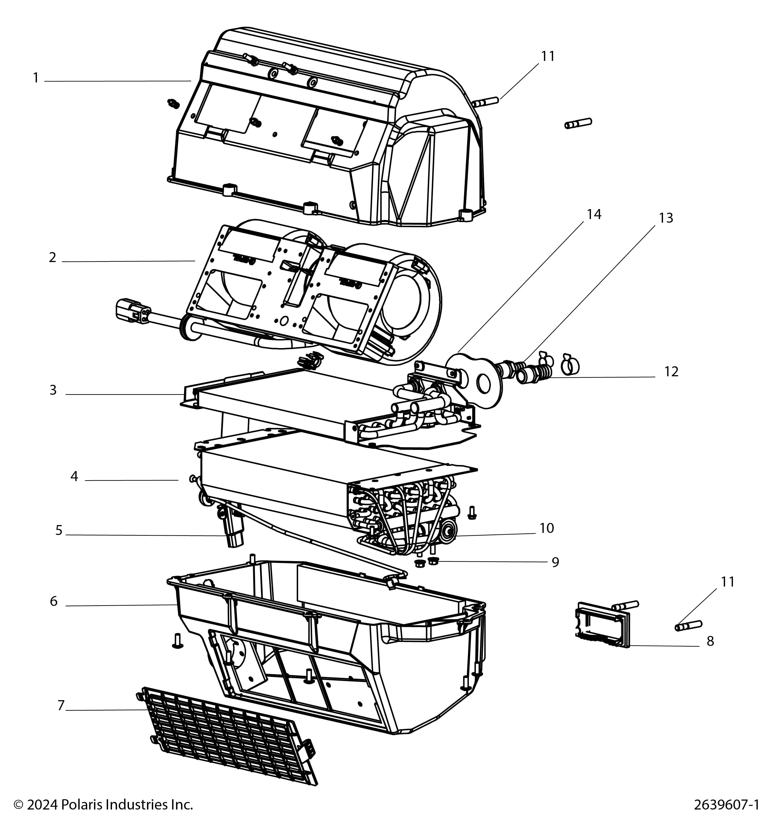 2026 RANGER 1000 XP CREW NORTHSTAR TEXAS EDITION β BODY, HVAC ASSEMBLY - R26RST99AL (2639607-1) diagram