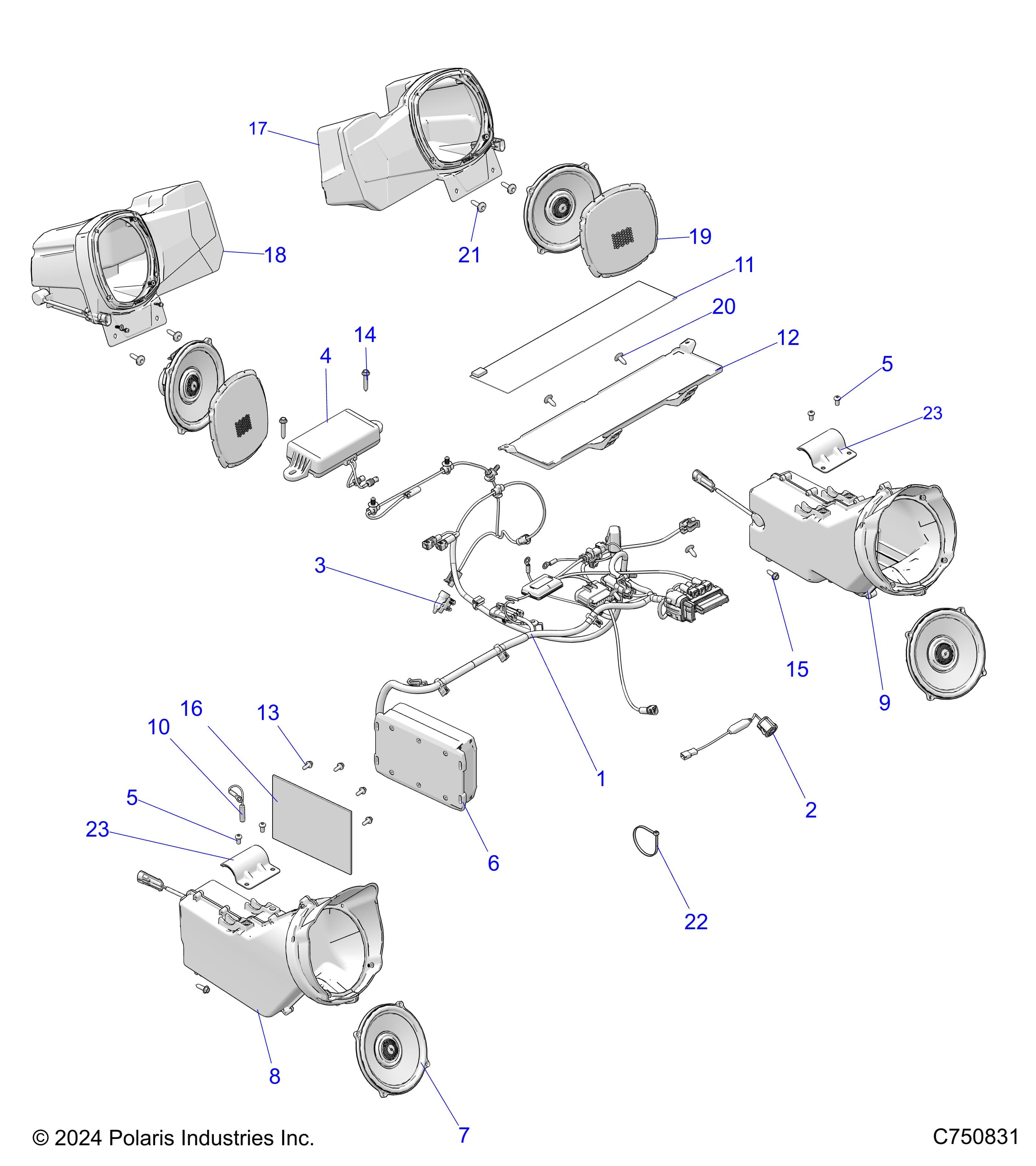 2026 RZR XP 4 1000 ULTIMATE β ELECTRICAL, AUDIO, RIDE COMMAND - Z26NMT99A4/B4/A6 (C750831) diagram