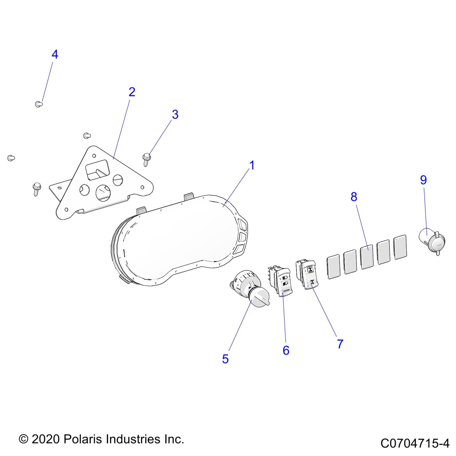 2026 RZR TRAIL S 1000 ULTIMATE β ELECTRICAL, DASH INSTRUMENTS AND CONTROLS - Z26ASF99A6 (C0704715-4) diagram