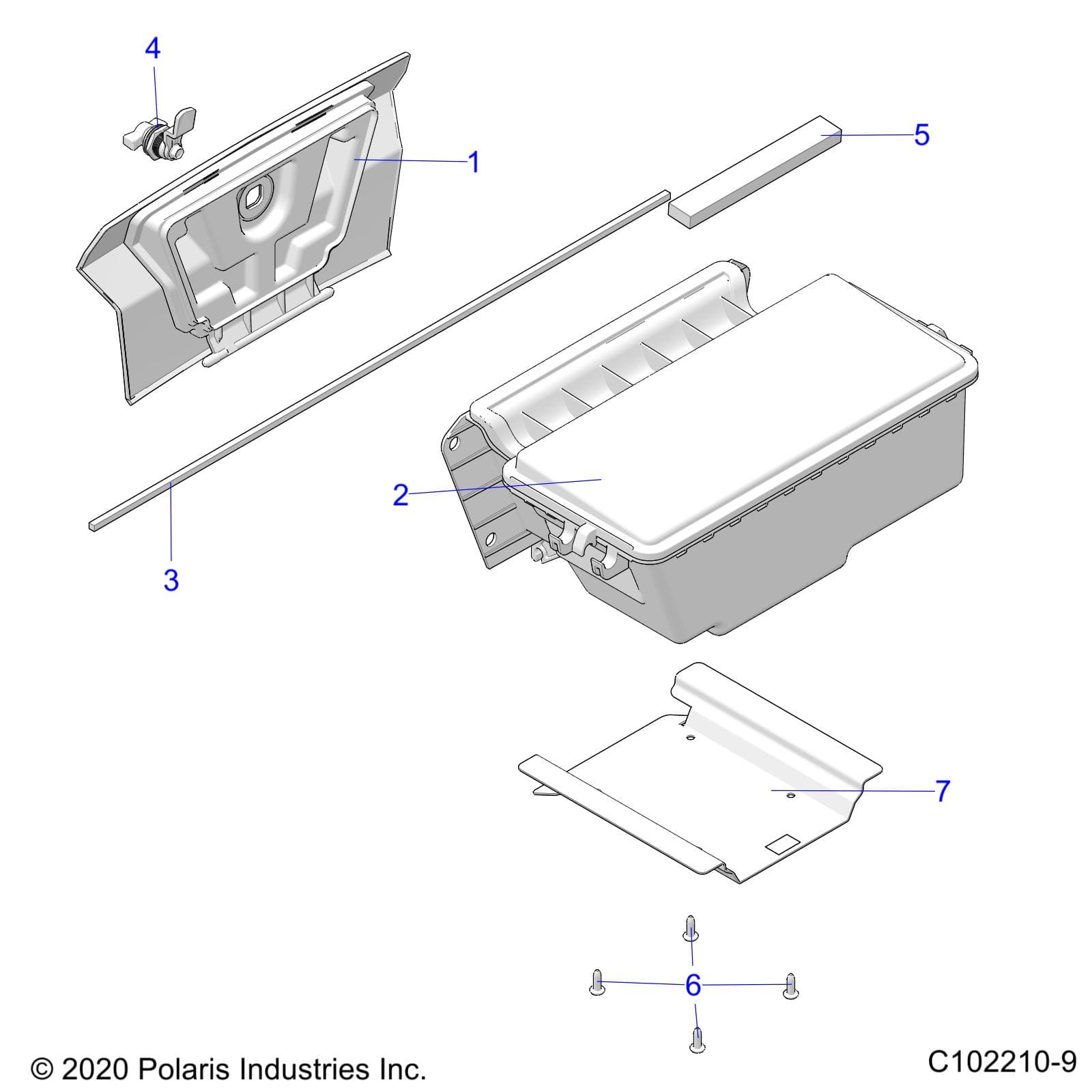 2026 SPORTSMAN 850 MUD 49S R01 - A26SXN85A7 β BODY, STORAGE, REAR - A26SXN85A7 (C102210-9) diagram