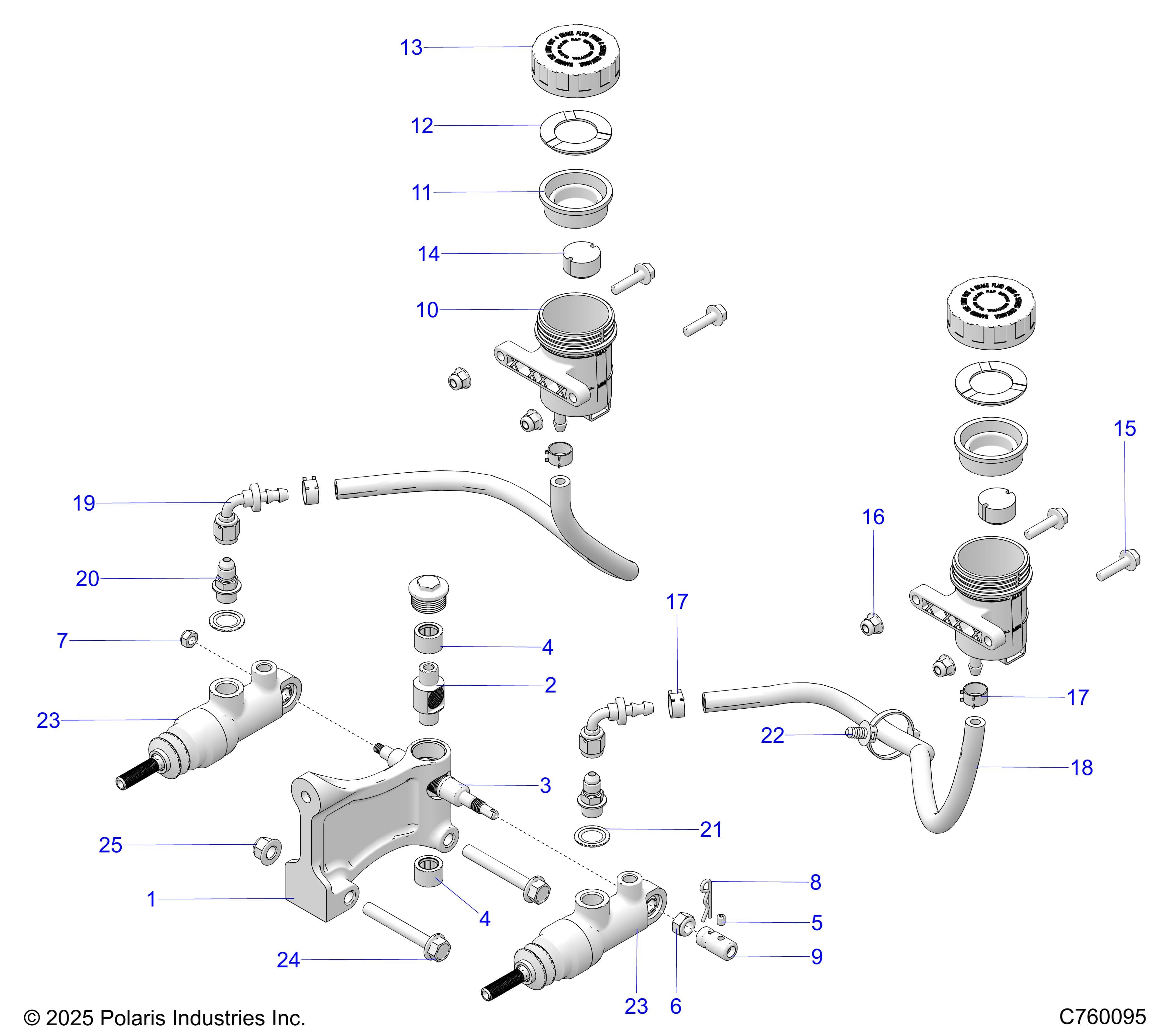 2026 RZR PRO R RACE H.O. β BRAKES, MASTER CYLINDER & RESERVOIRS - Z26RRL2KAL (C760095) diagram