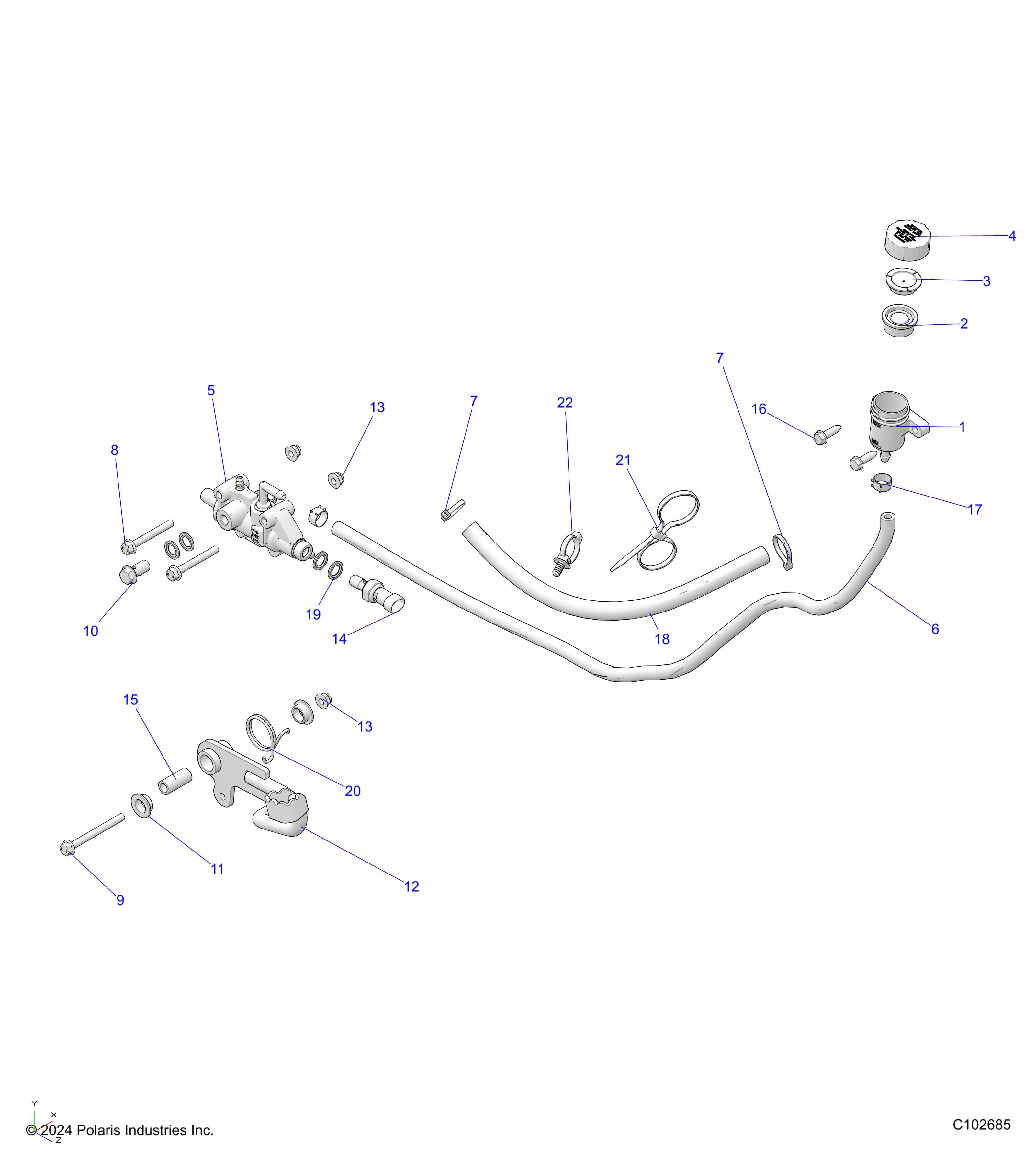 2026 SPORTSMAN 570 EPS PREM 40th β BRAKES, BRAKE PEDAL and MASTER CYLINDER - A26SEZ57AB/BB (C102685) diagram