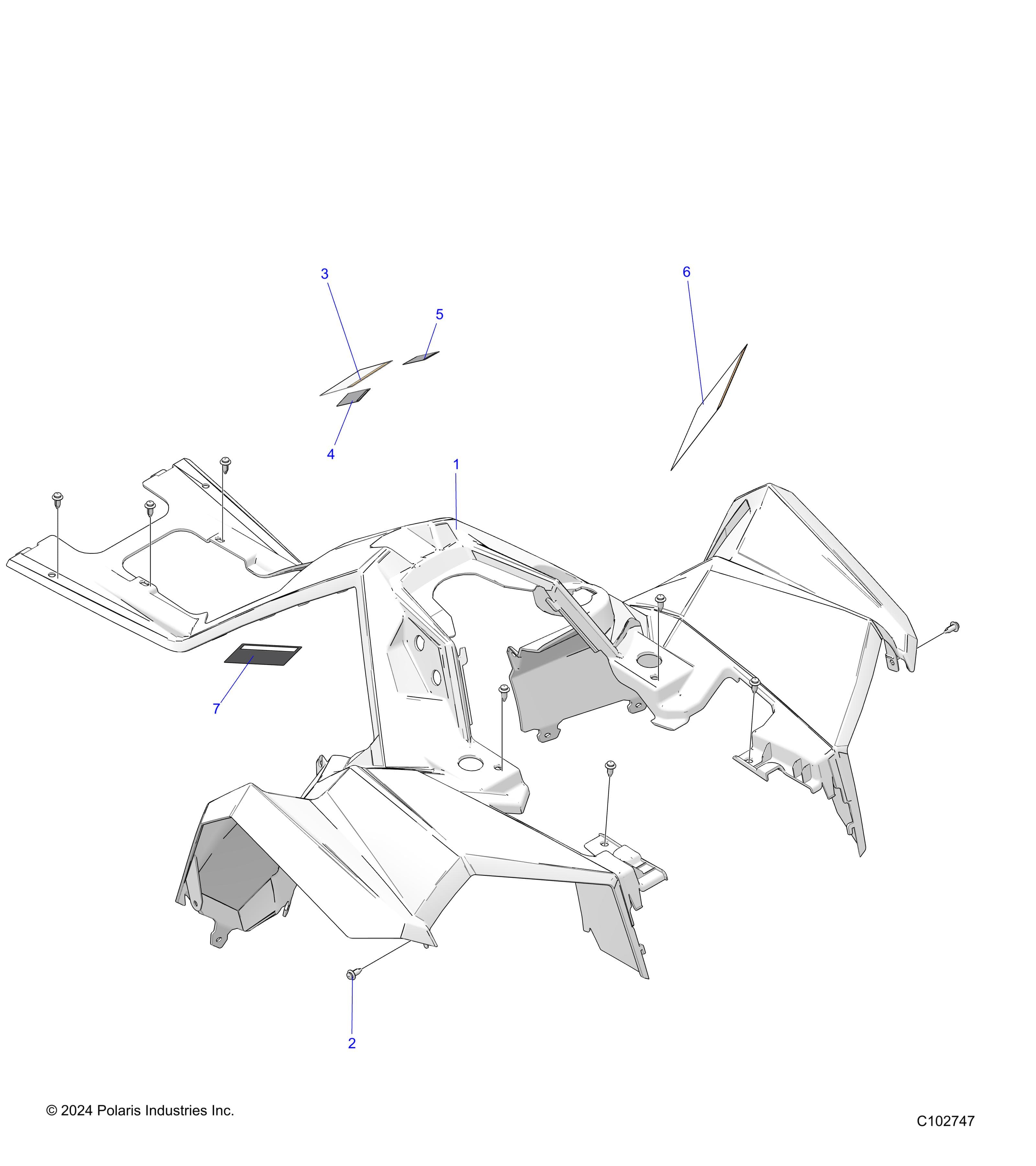 2026 SCRAMBLER 850 48" R02 - A26SVA85A4 β BODY, FRONT CAB - A26SVA85A4 (C102747) diagram