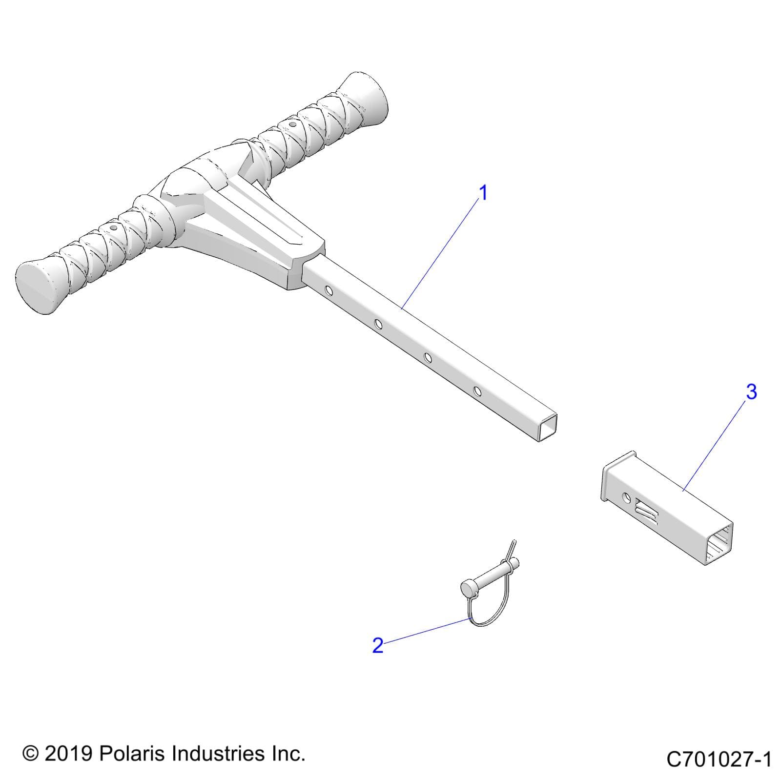 2026 RZR 900 TRAIL SPORT β BODY, GRAB BAR, PASSENGER - Z26A5E87A5 (C701027-1) diagram