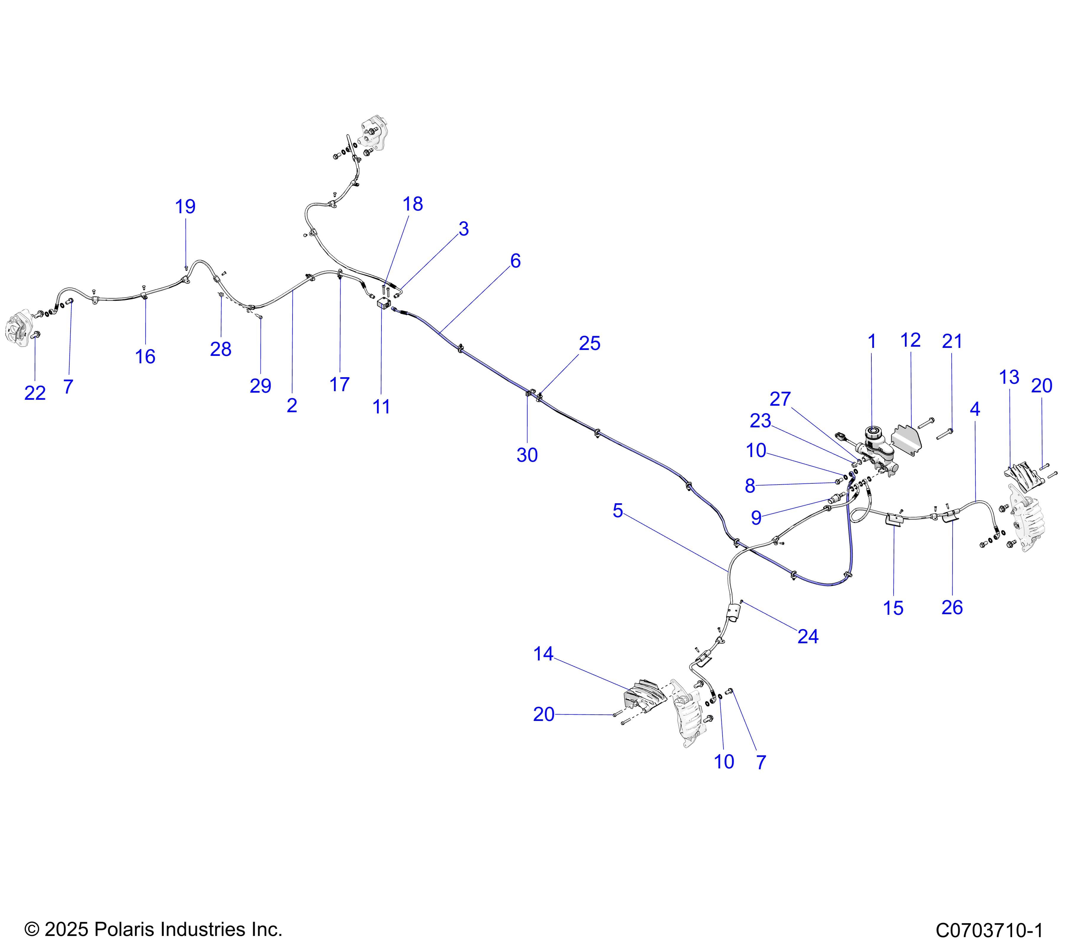 2026 GENERAL XP4 1000 PREMIUM — BRAKES, BRAKE LINES AND MASTER CYLINDER diagram