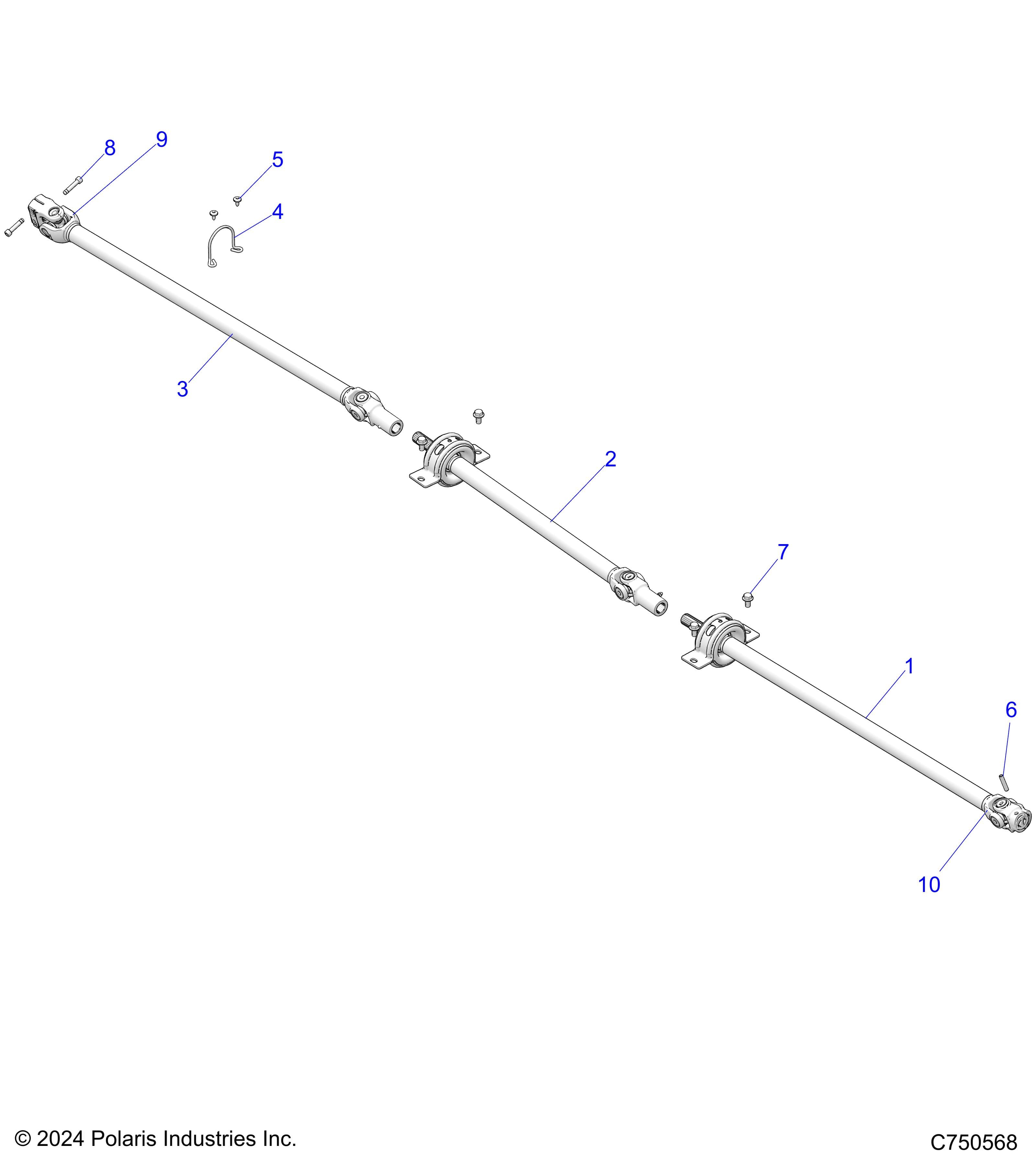 2026 RZR PRO XP 4 SPORT β DRIVE TRAIN, PROP SHAFT - Z26X4E92A4/B4/A6/B6 (C750568) diagram