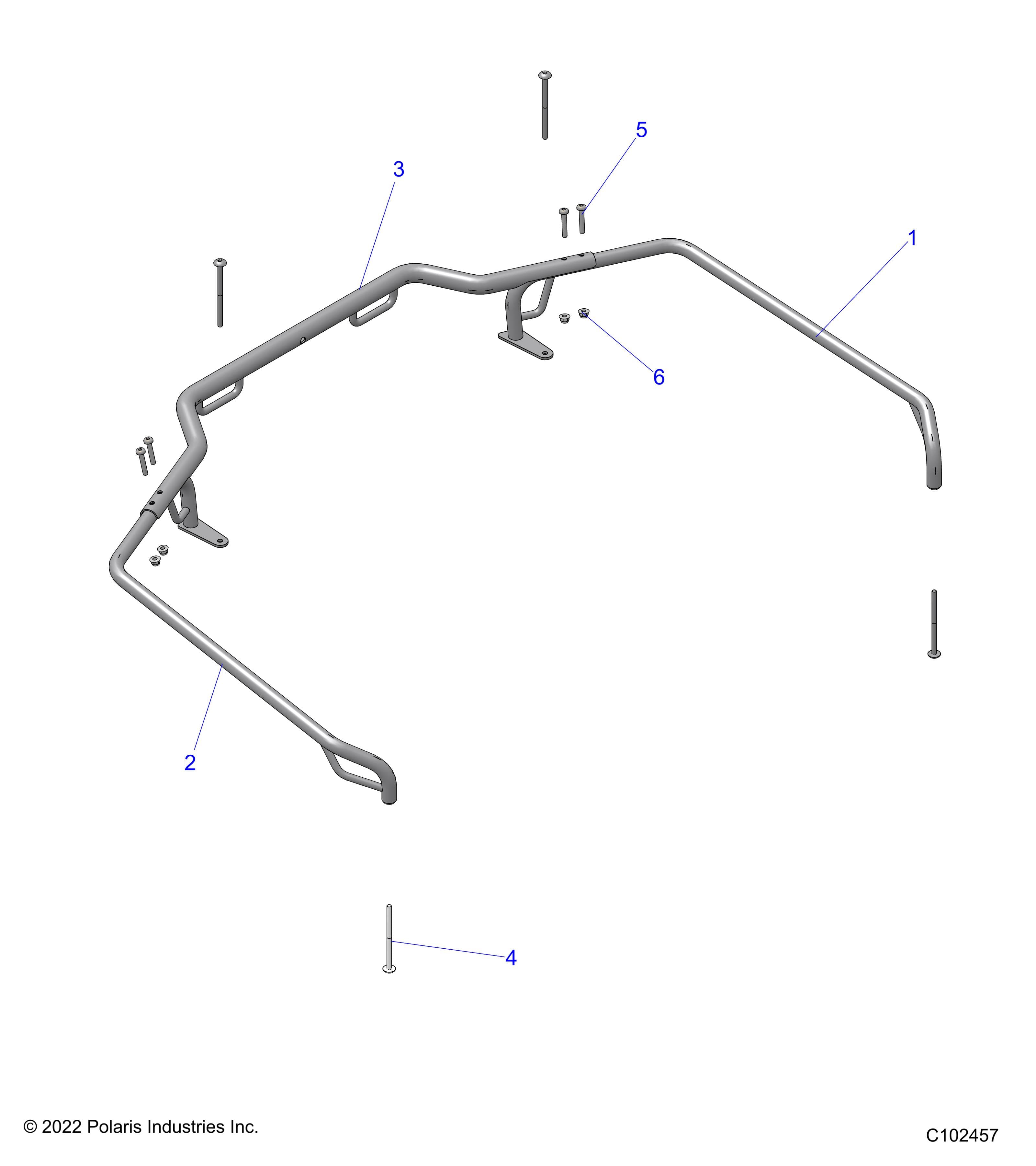 2026 SPORTSMAN 570 UTL 49S β BODY, REAR RACK EXTENDERS - A26SHR57AG (C102457) diagram