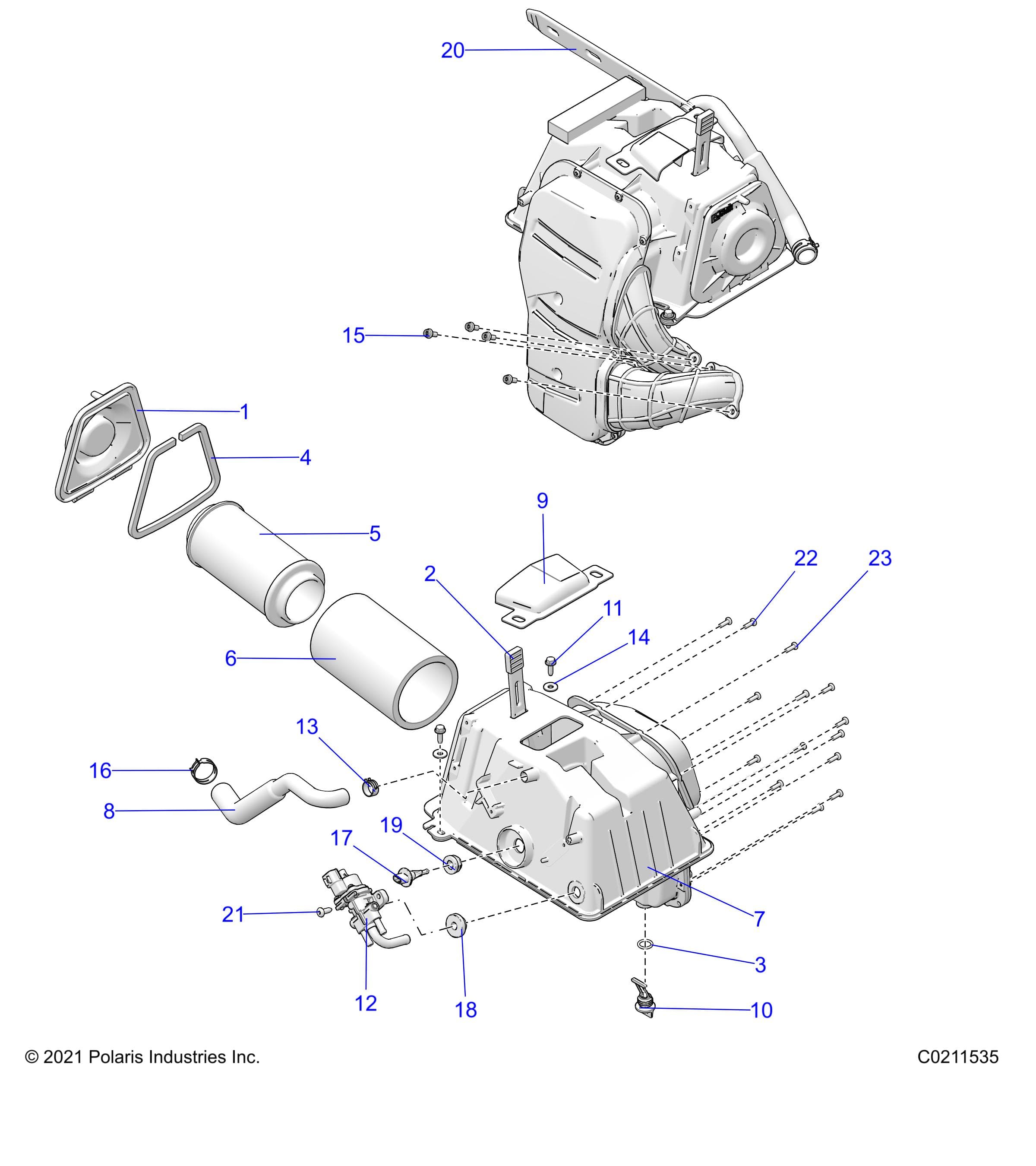 2026 SPORTSMAN 850 48" R02 - A26SXA85A1 β ENGINE, AIR INTAKE - A26SXA85A1 (C0211535) diagram
