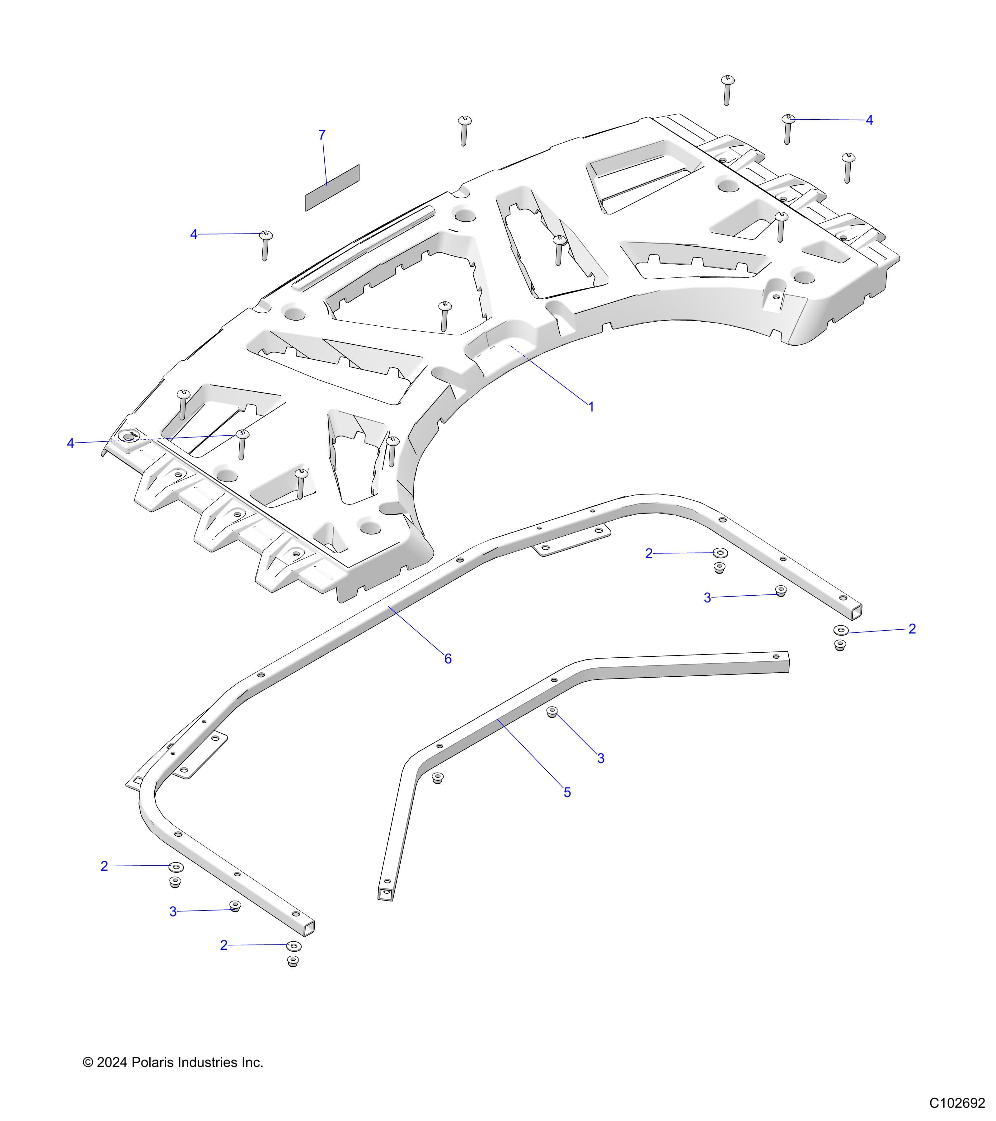 2026 SPORTSMAN XP 1000 MUD R01 - A26SXM95AR β BODY, REAR RACK - A26SXM95AR (C102692) diagram