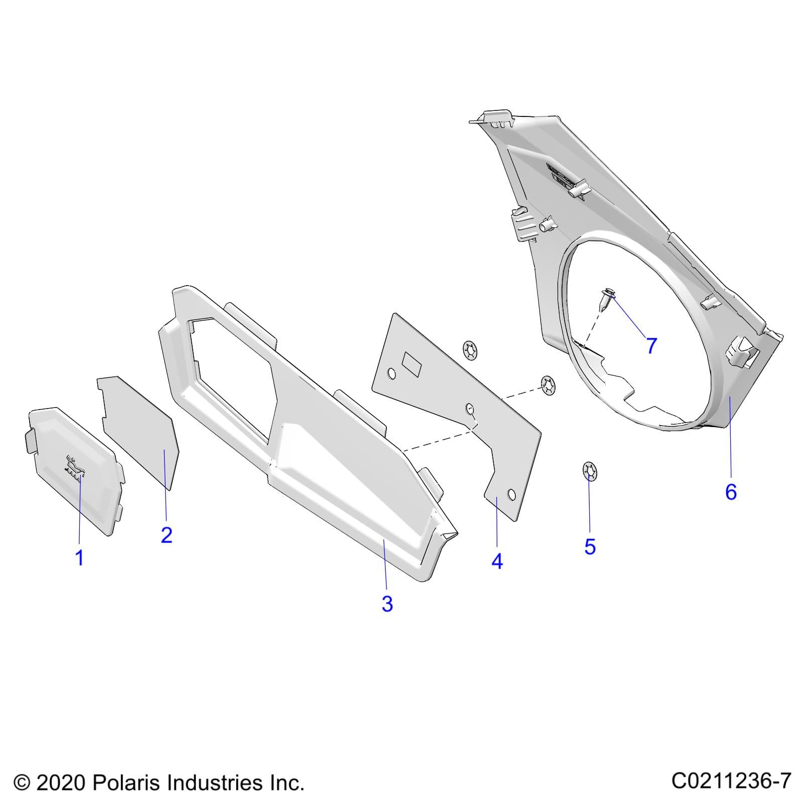 2026 SPORTSMAN 570 EPS PREM 40th β BODY, CLOSE OFF PANEL and ACCESS PANEL - A26SEZ57AB/BB (C0211236-7) diagram