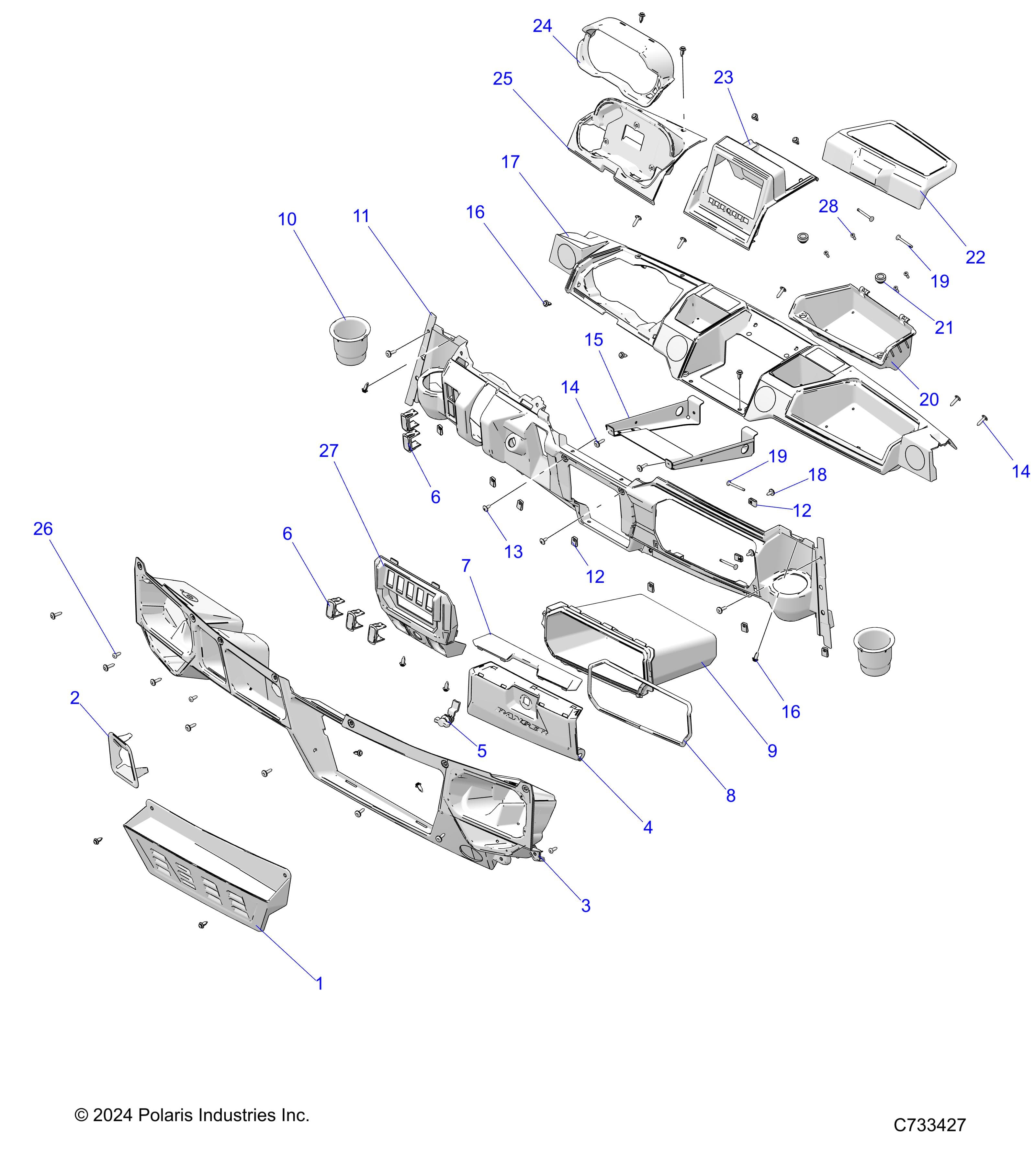 2026 RANGER 1000 XP NSTR ULTIMATE TRAIL BOSS β BODY, DASH - R26RRV99AK (C733427) diagram