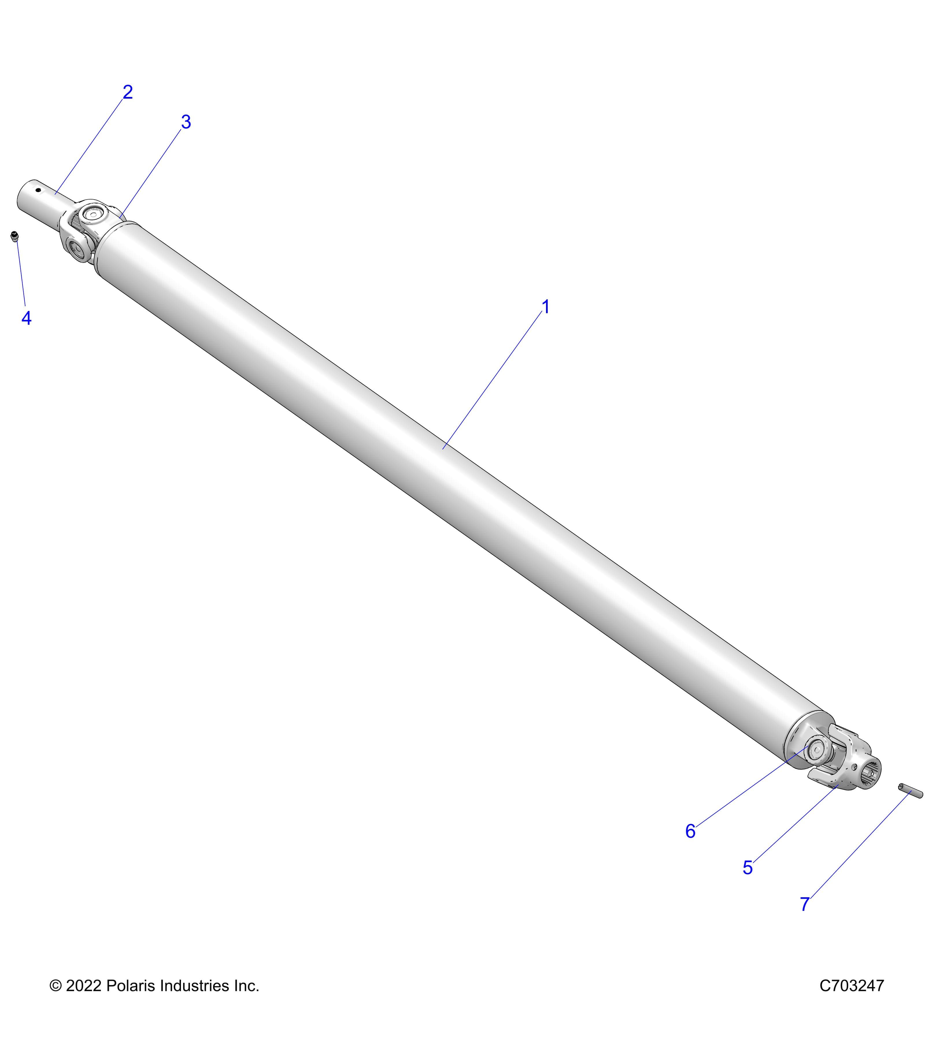 2026 RZR PRO R LE β DRIVE TRAIN, PROP SHAFT,FRONT - Z26RPP2KBL (C703247) diagram