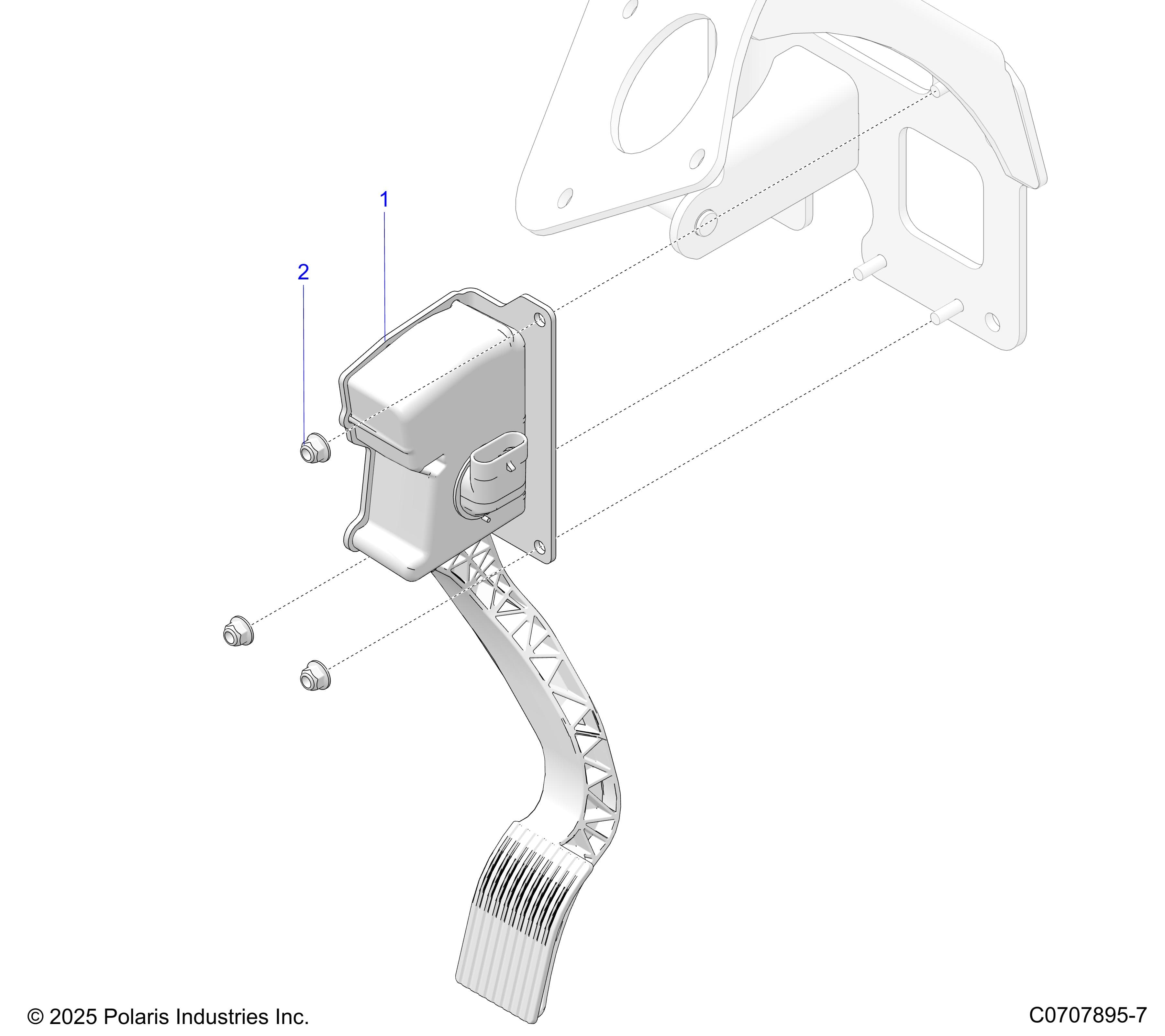 2026 GENERAL XP4 1000 PREMIUM β ENGINE, THROTTLE PEDAL diagram