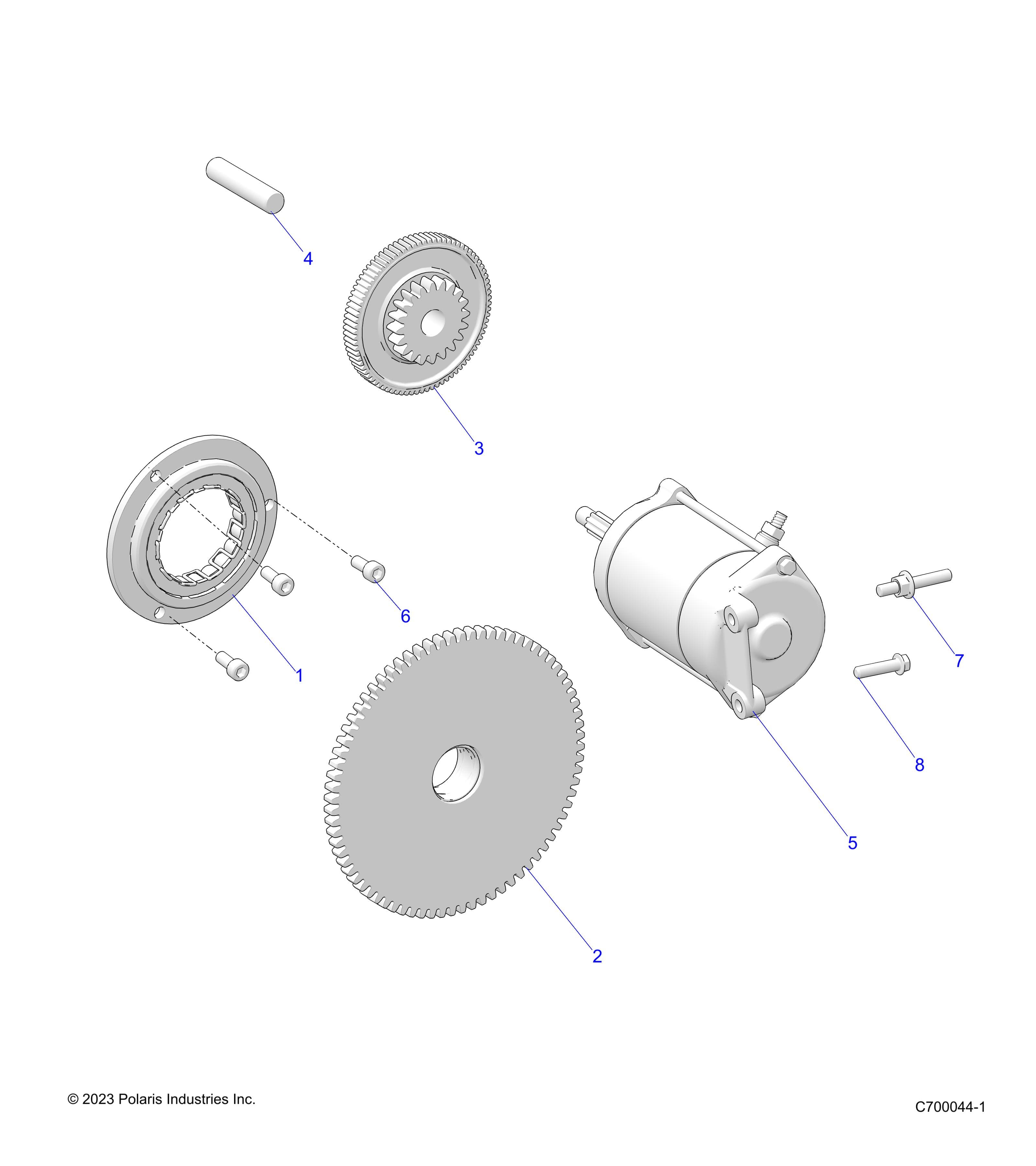 2026 RANGER 1000 CREW NON EPS β ENGINE, STARTER - R26T6A99A1/B1 (C700044-1) diagram