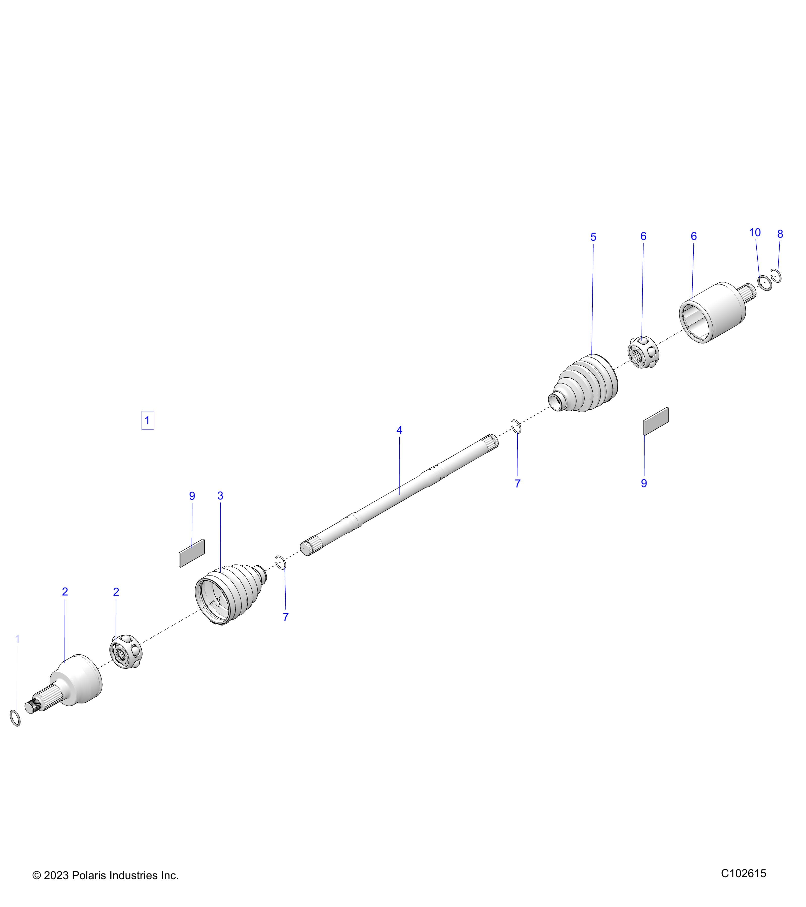 2026 SPORTSMAN 450 EPS 50S β DRIVE TRAIN, REAR DRIVE SHAFT - A26SEE50B1/B4 (C102615) diagram