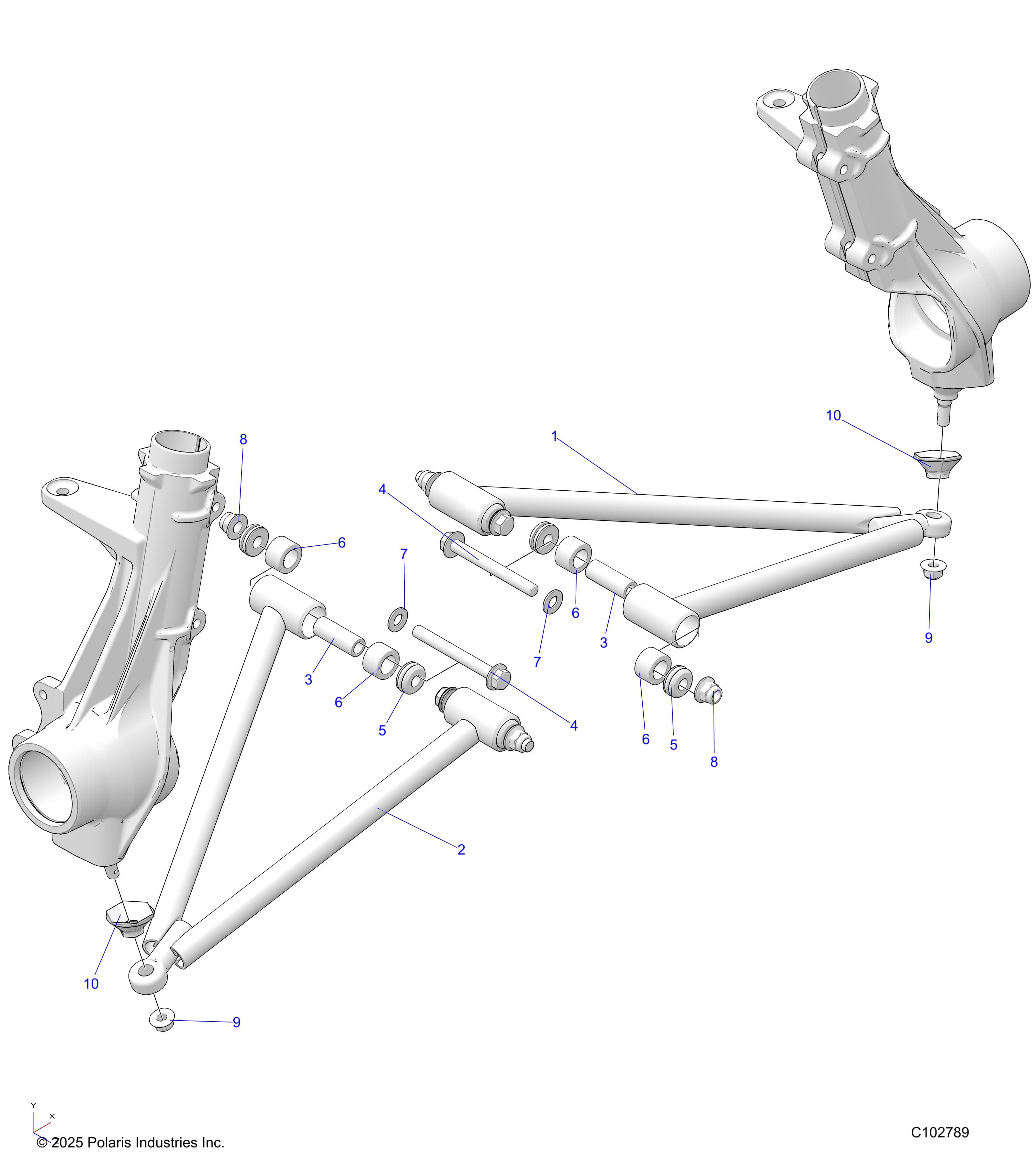 2026 SPORTSMAN 450 50S β SUSPENSION, A-ARM and STRUT MOUNTING - A26SEA50B1/B4 (C102789) diagram