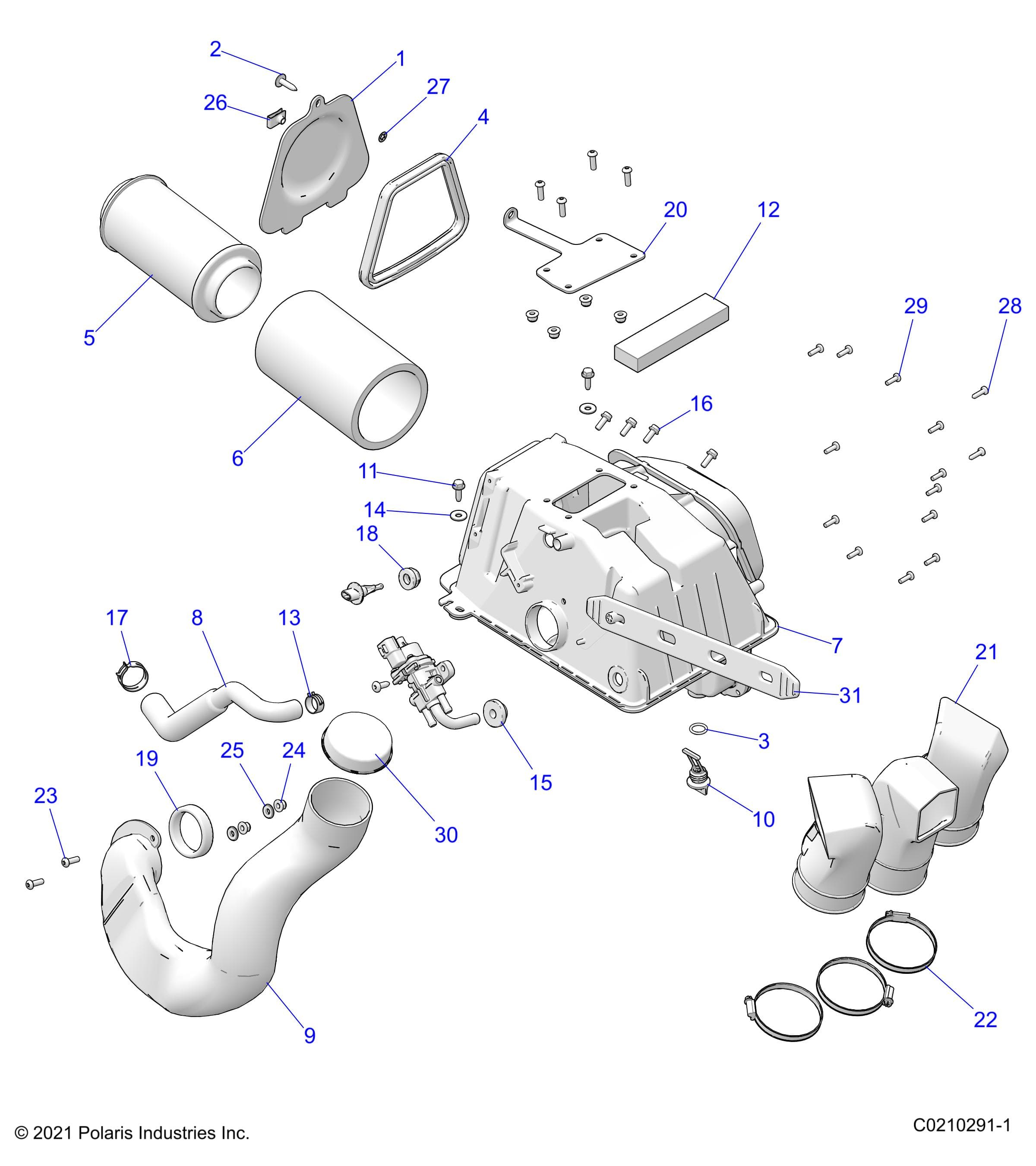 2026 SPORTSMAN 850 MUD 49S R01 - A26SXN85A7 β ENGINE, AIR INTAKE - A26SXN85A7 (C0210291-1) diagram