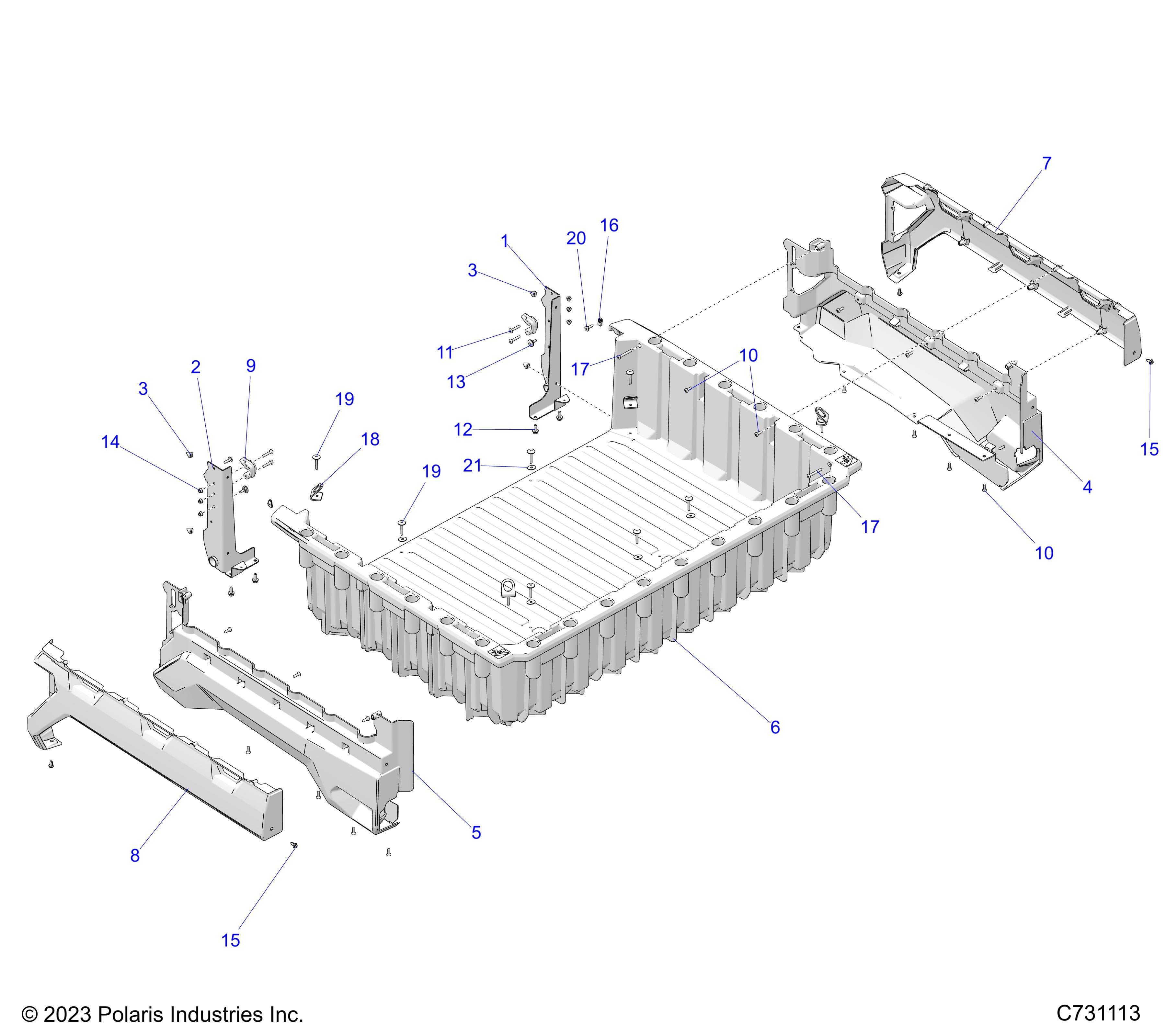 2026 RANGER 1000 XP CREW NORTHSTAR TEXAS EDITION β BODY, BOX - R26RST99AL (C731113) diagram