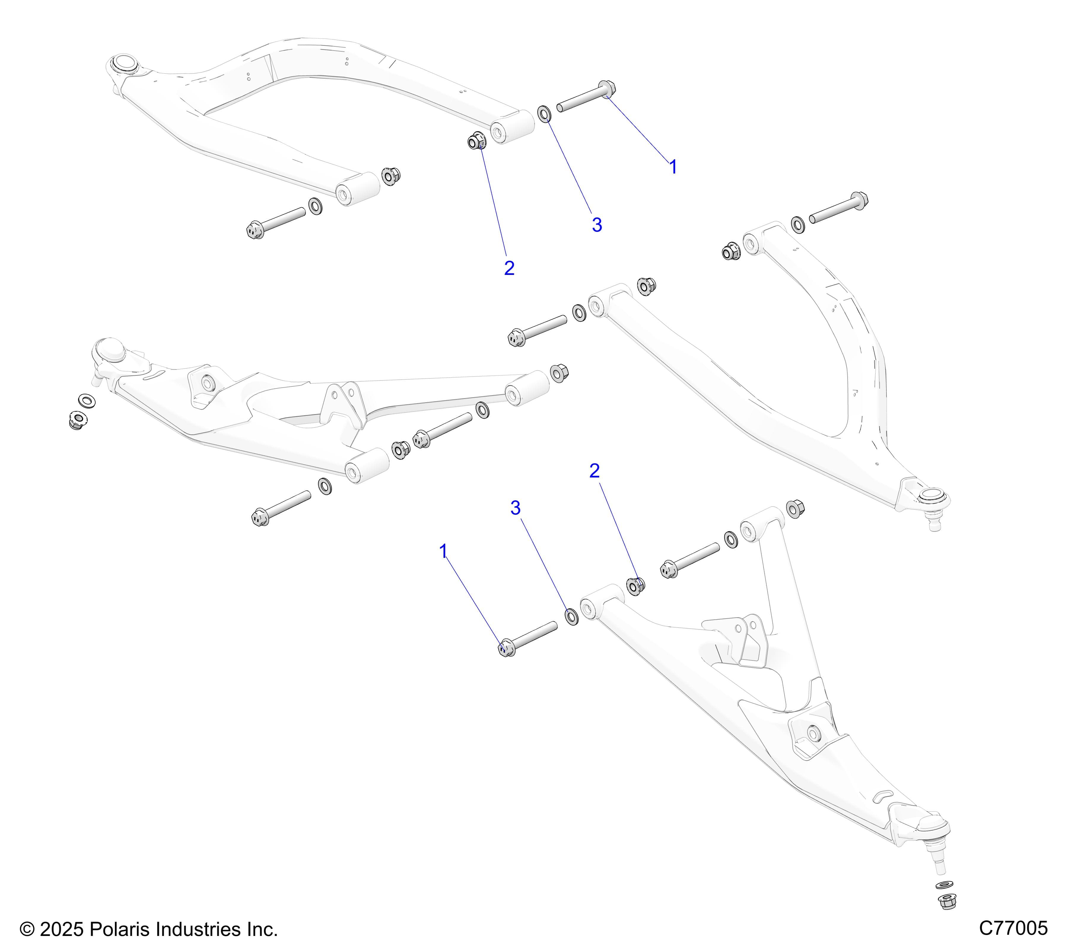 2026 RZR PRO R RACE H.O. β SUSPENSION, FRONT CONTROL ARMS MOUNTING - Z26RRL2KAL (C77005) diagram