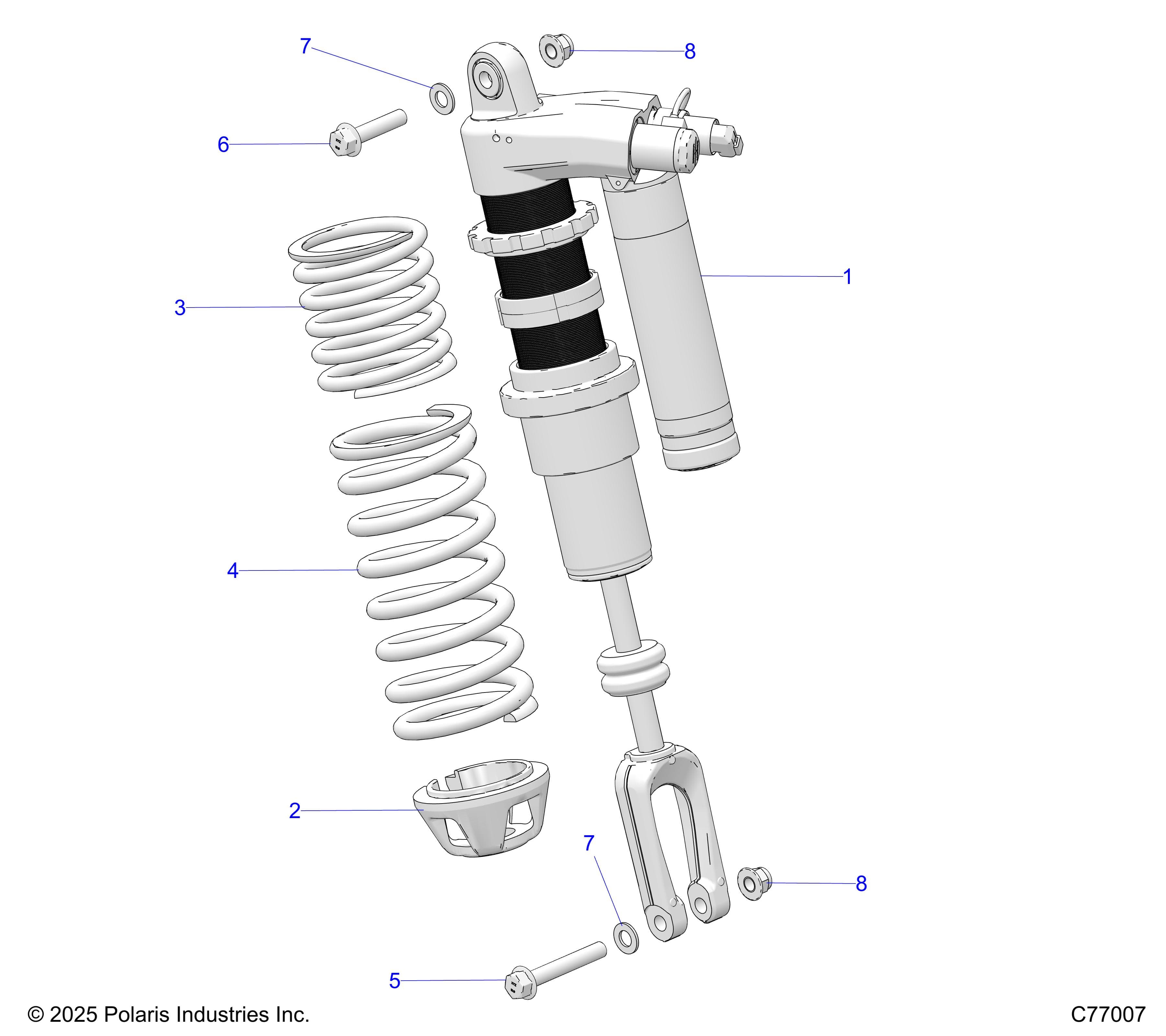 2026 RZR PRO R RACE H.O. β SUSPENSION, FRONT SHOCK - Z26RRL2KAL (C77007) diagram