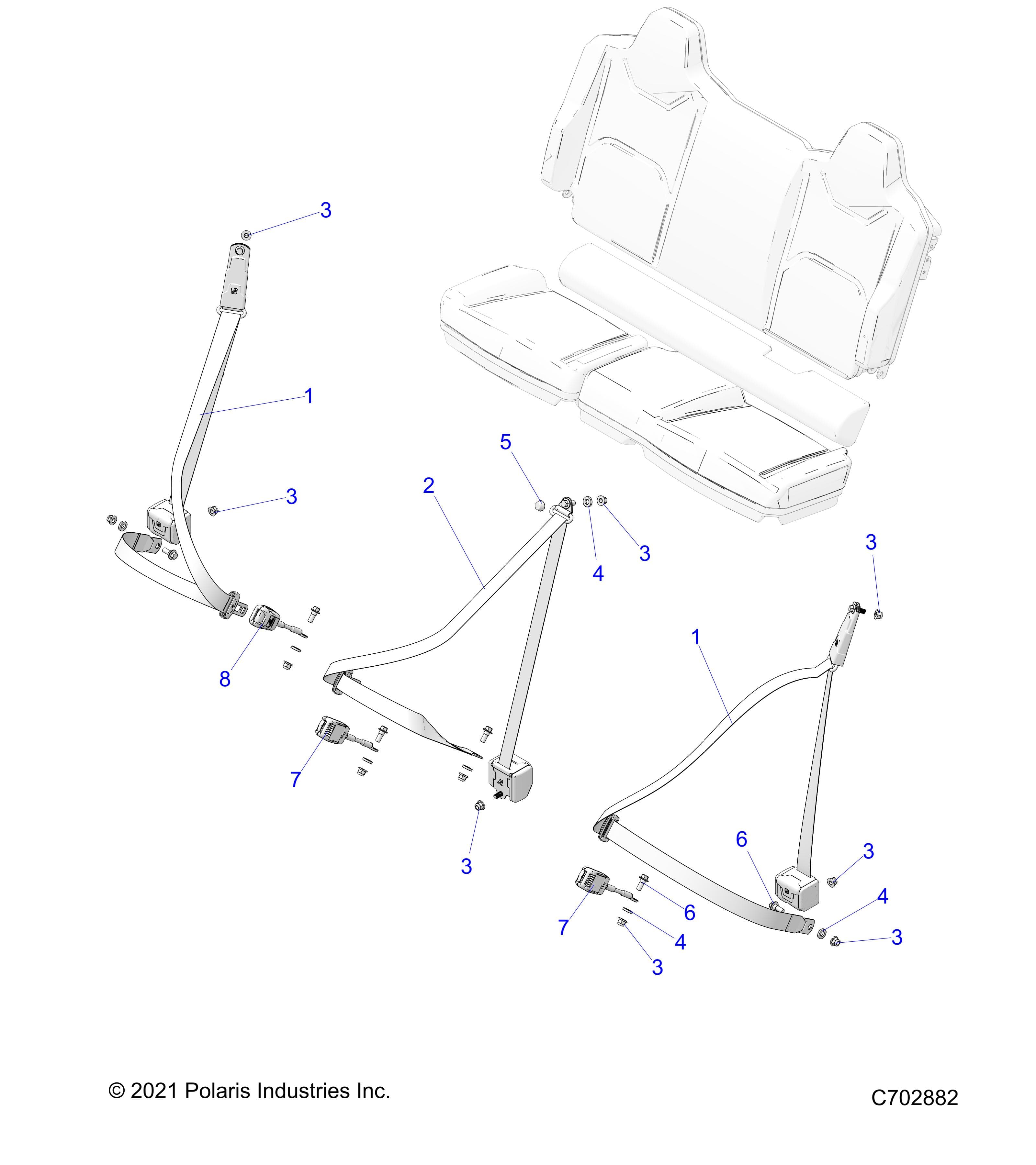 2026 POLARIS XPEDITION XP5 NORTHSTAR β BODY, SEAT BELT MOUNTING, REAR diagram