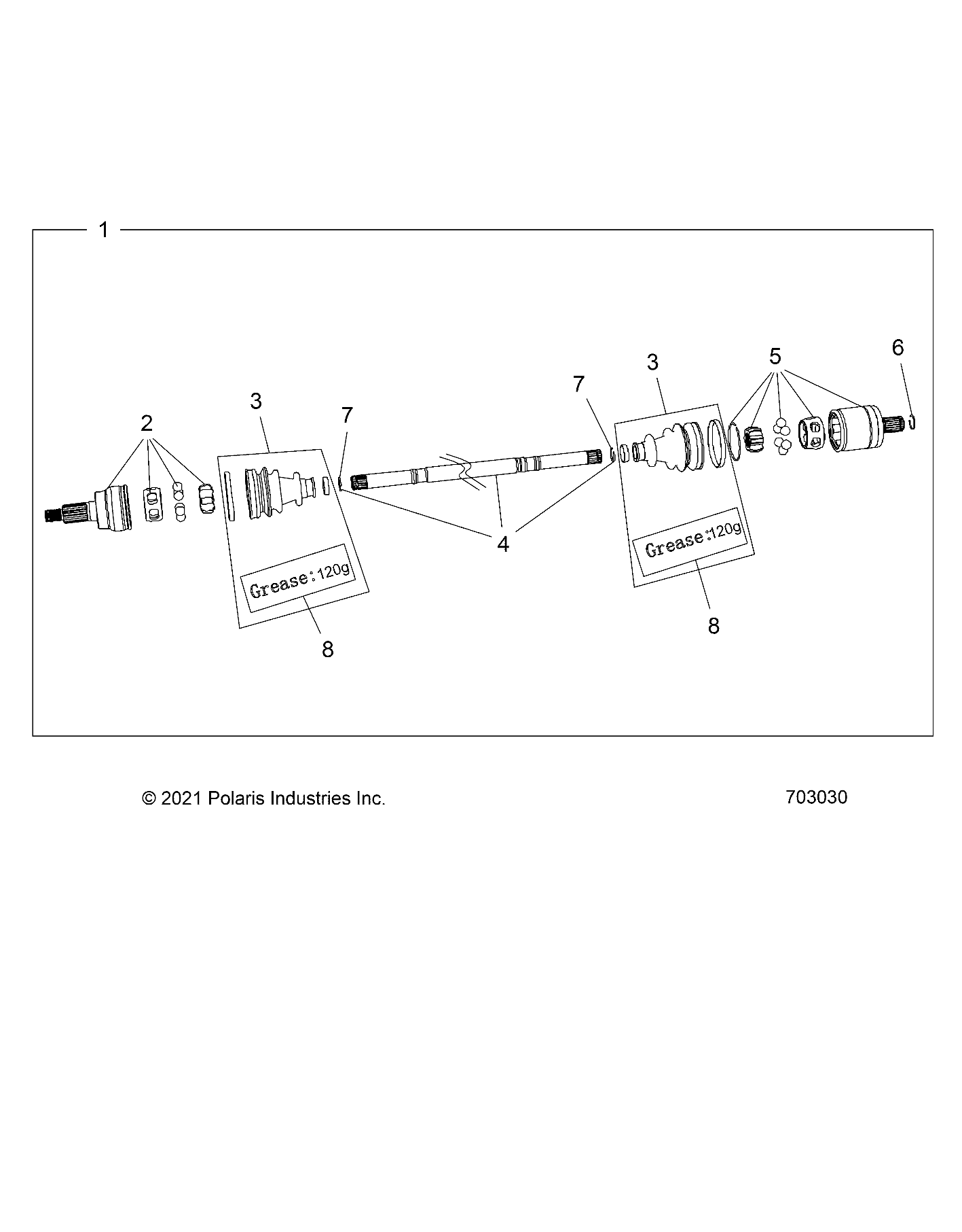 2026 RZR PRO R LE β DRIVE TRAIN, HALF SHAFT, FRONT - Z26RPP2KBL (703030) diagram