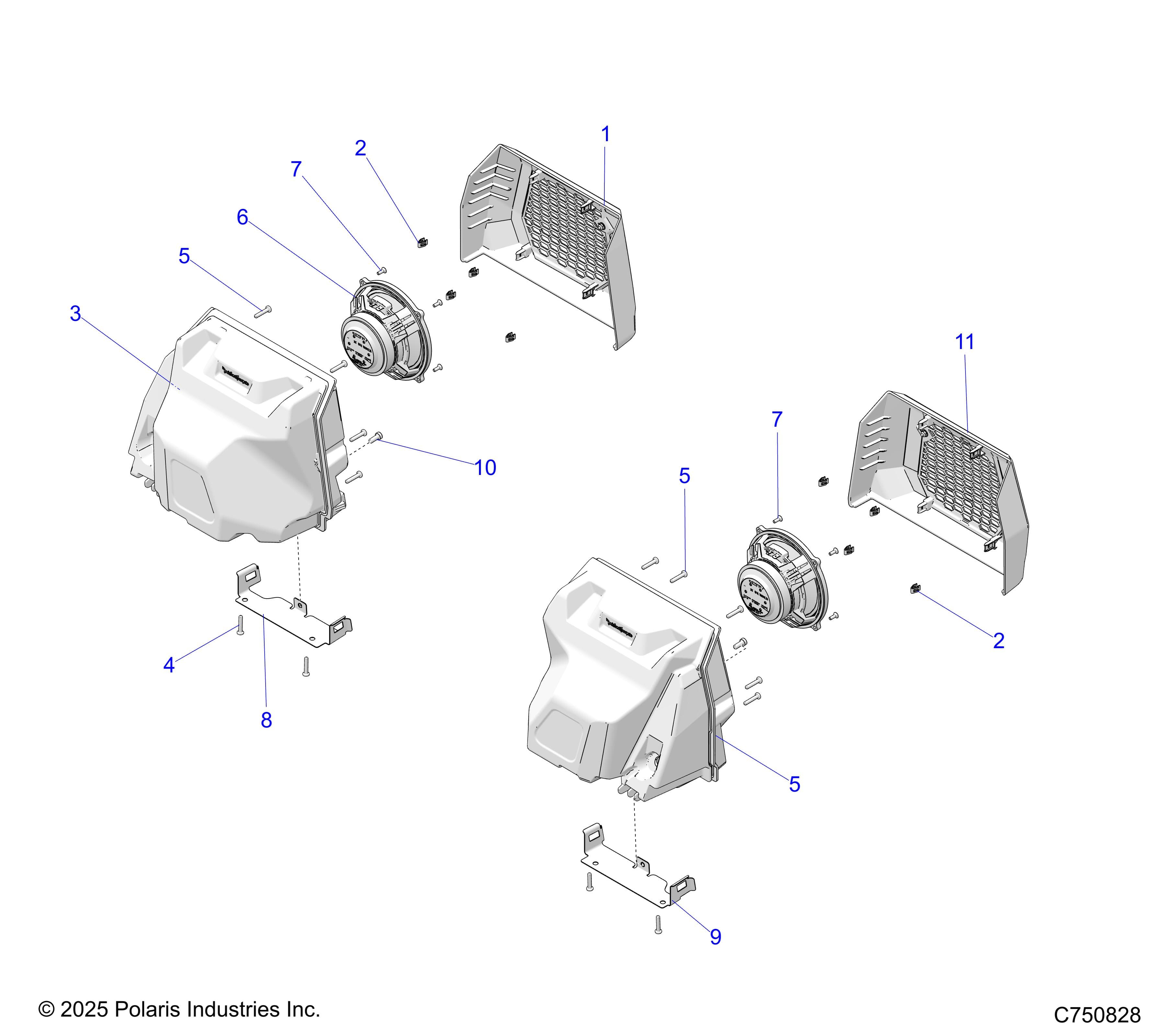 2026 RZR PRO S4 ULTIMATE EVP,LE β ELECTRICAL, AUDIO, REAR - Z26S4P92BL (C750828) diagram
