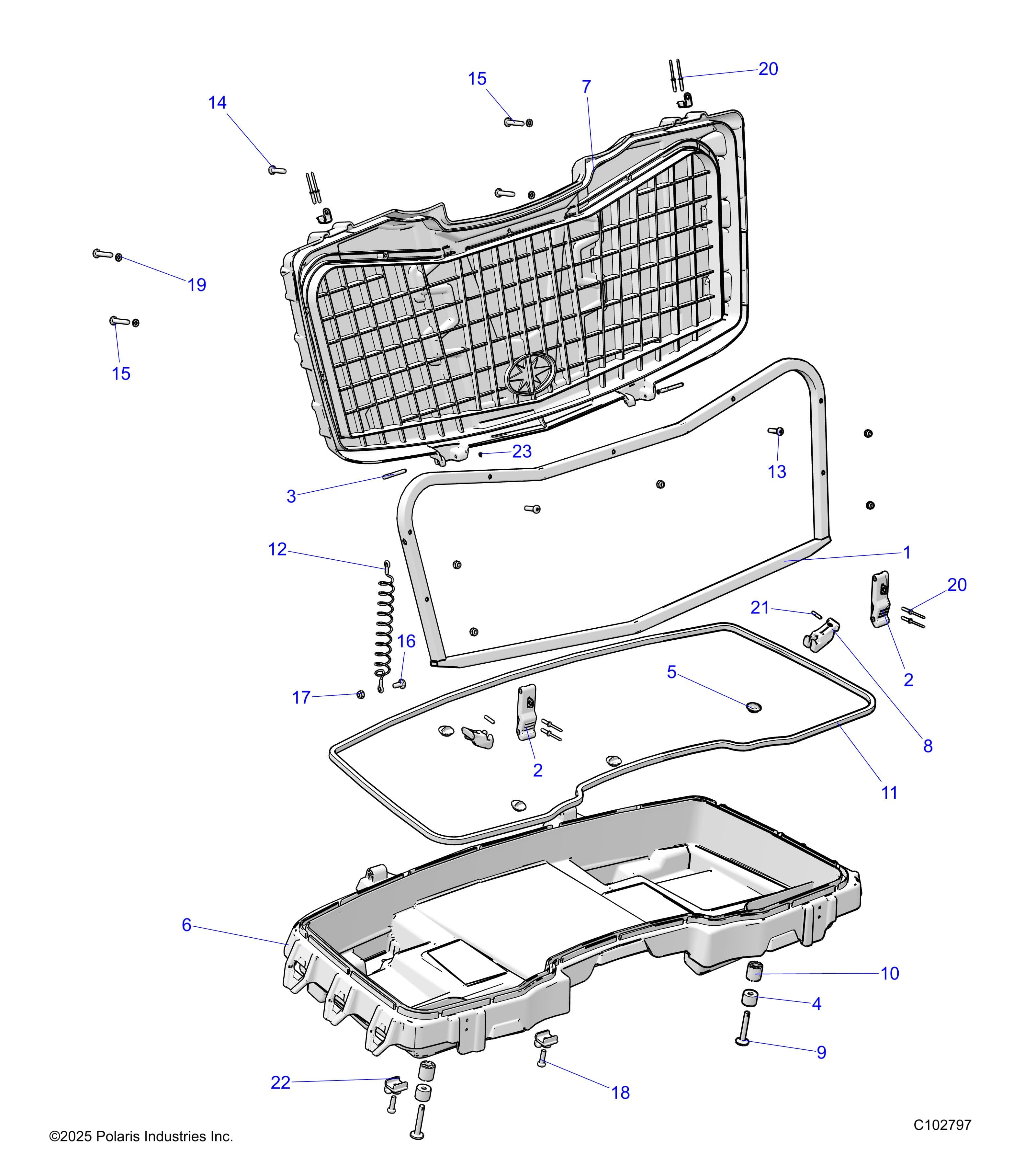 2026 SPORTSMAN TOURING XP 1000 R01 - A26SYY95AK β BODY, FRONT CARGO BOX - A26SYY95AK (C102797) diagram