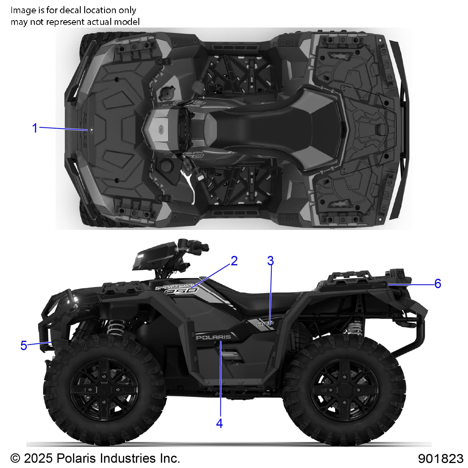 2026 SPORTSMAN 450 EPS 50S β BODY, DECALS GRAPHIC - A26SEE50B1/B4 (901913) diagram