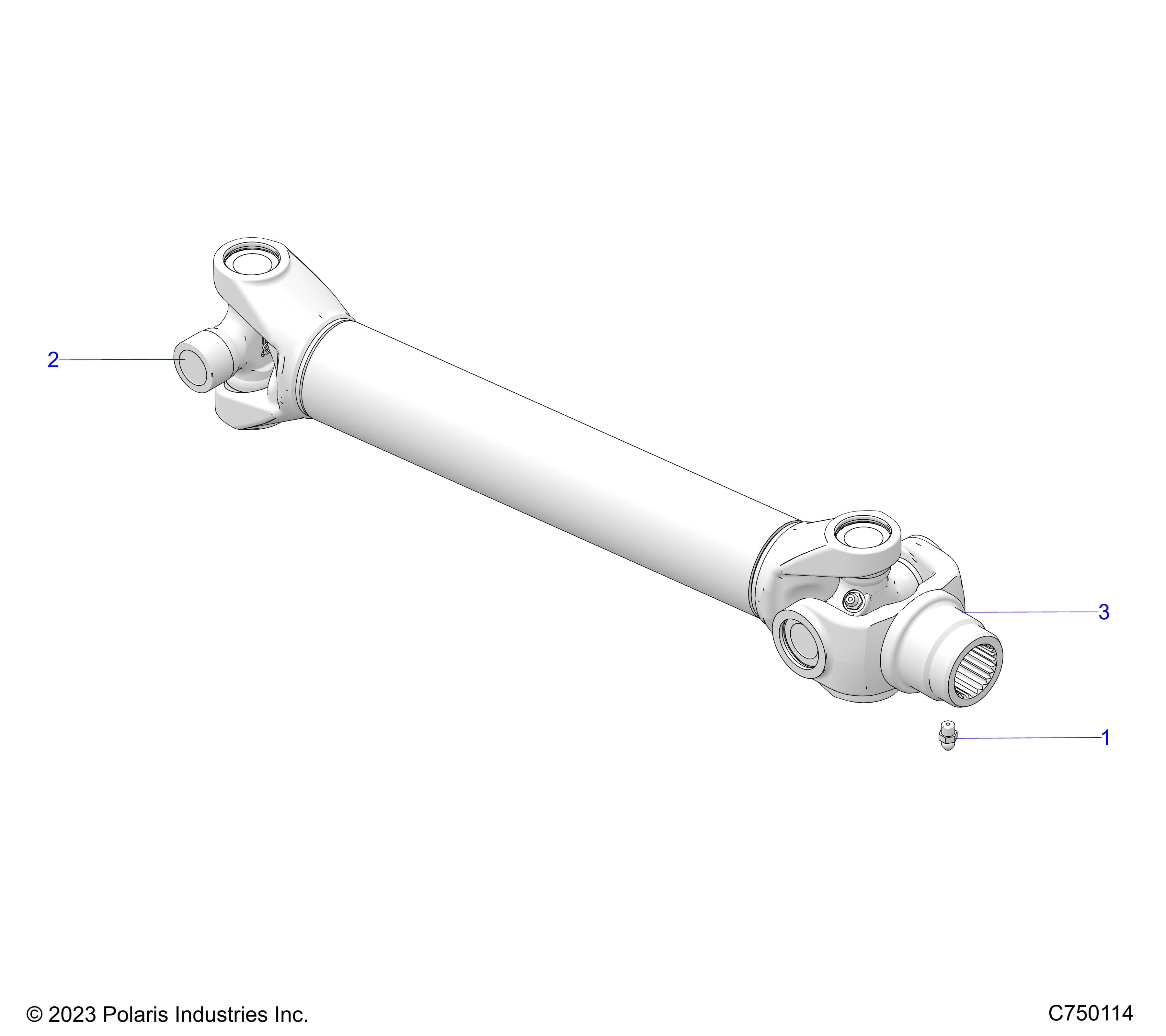 2026 RZR PRO R4 LE β DRIVE TRAIN, PROP SHAFT,REAR - Z26R4P2KBL (C750114) diagram
