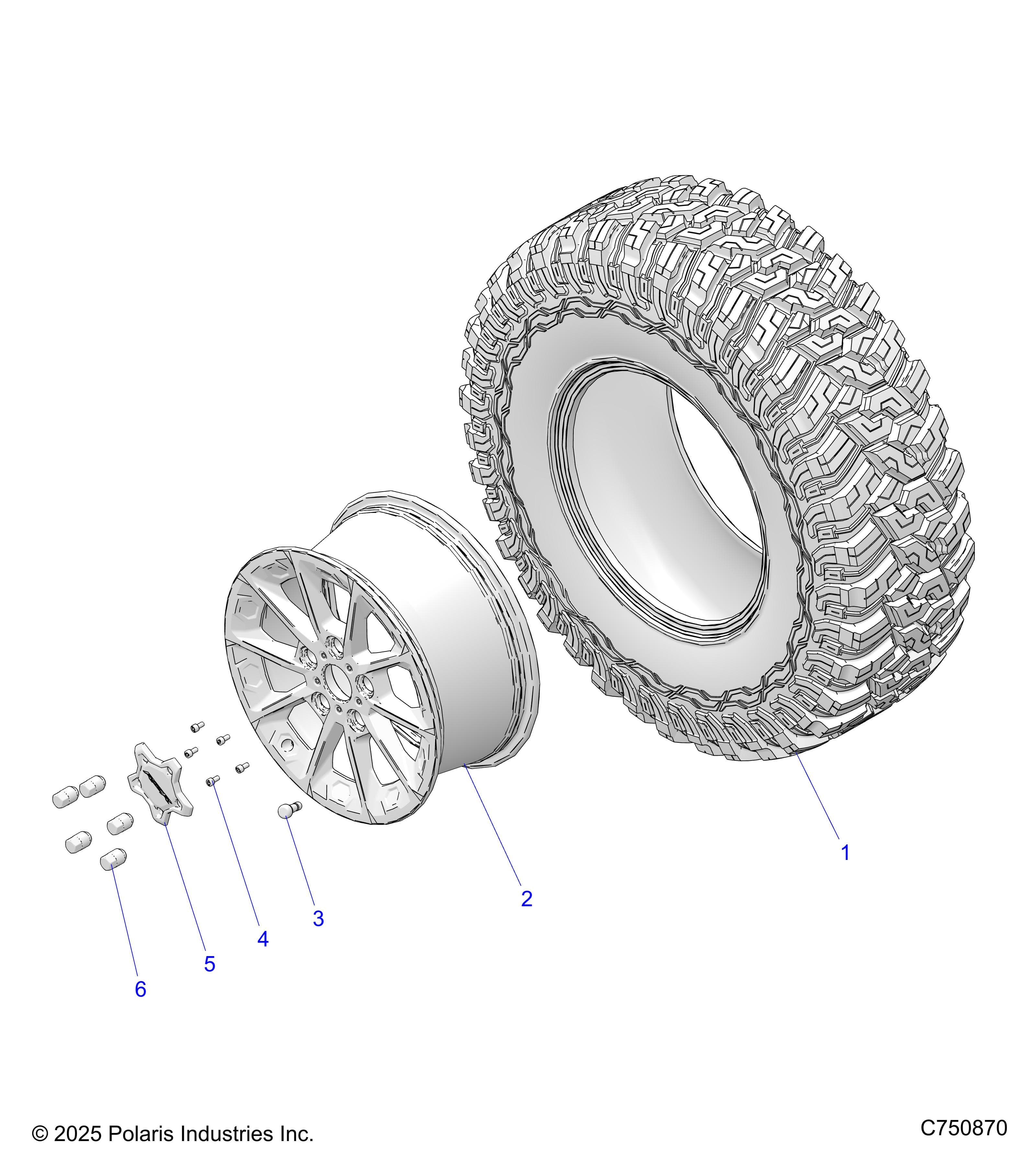 2026 RZR PRO S ULTIMATE β WHEELS, FRONT/REAR - Z26SPD92AN/AH/BN/BH (C750870) diagram