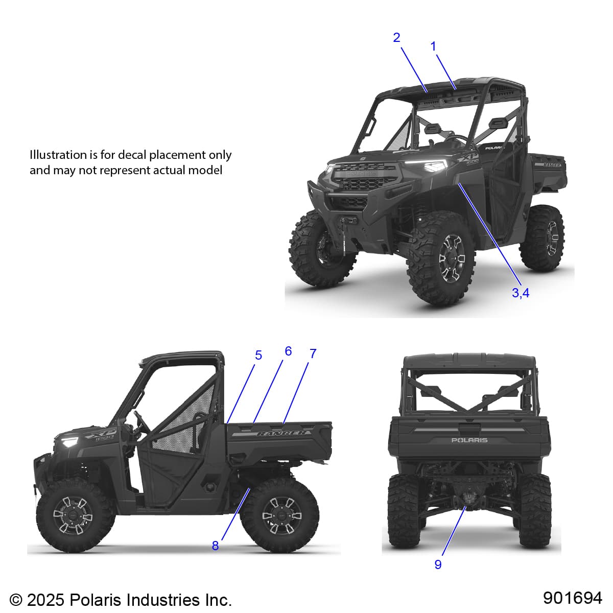 2026 RANGER 1000 XP PREMIUM β BODY, DECALS, GENERAL - R26RRE99A9/AF/AH/AB/AS/B9/BF/BH/BB/BS (901694) diagram