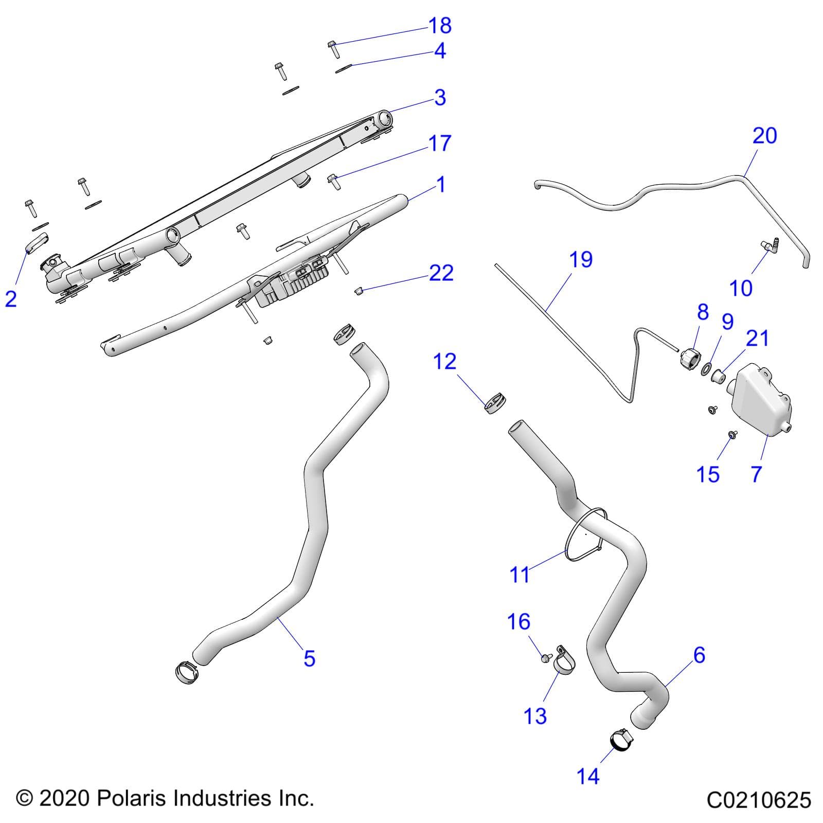 2026 SPORTSMAN XP 1000 MUD R01 - A26SXM95AR β ENGINE, COOLING SYSTEM, RADIATOR - A26SXM95AR (C0210625) diagram
