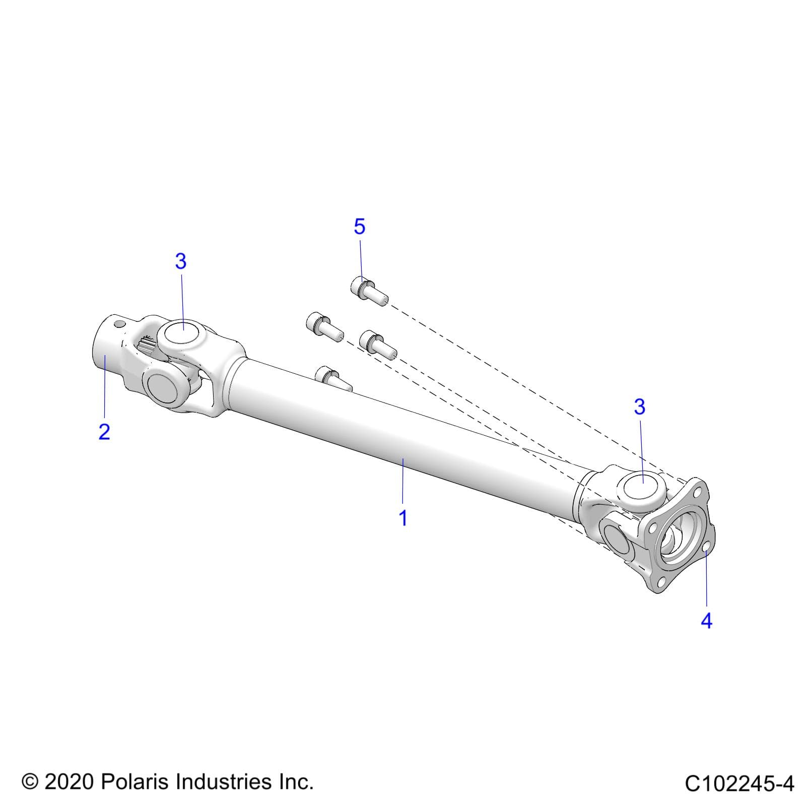 2026 SPORTSMAN 570 6X6 EPS 49S β DRIVE TRAIN, REAR PROP SHAFT - A26SKE57A1 (C102245-4) diagram