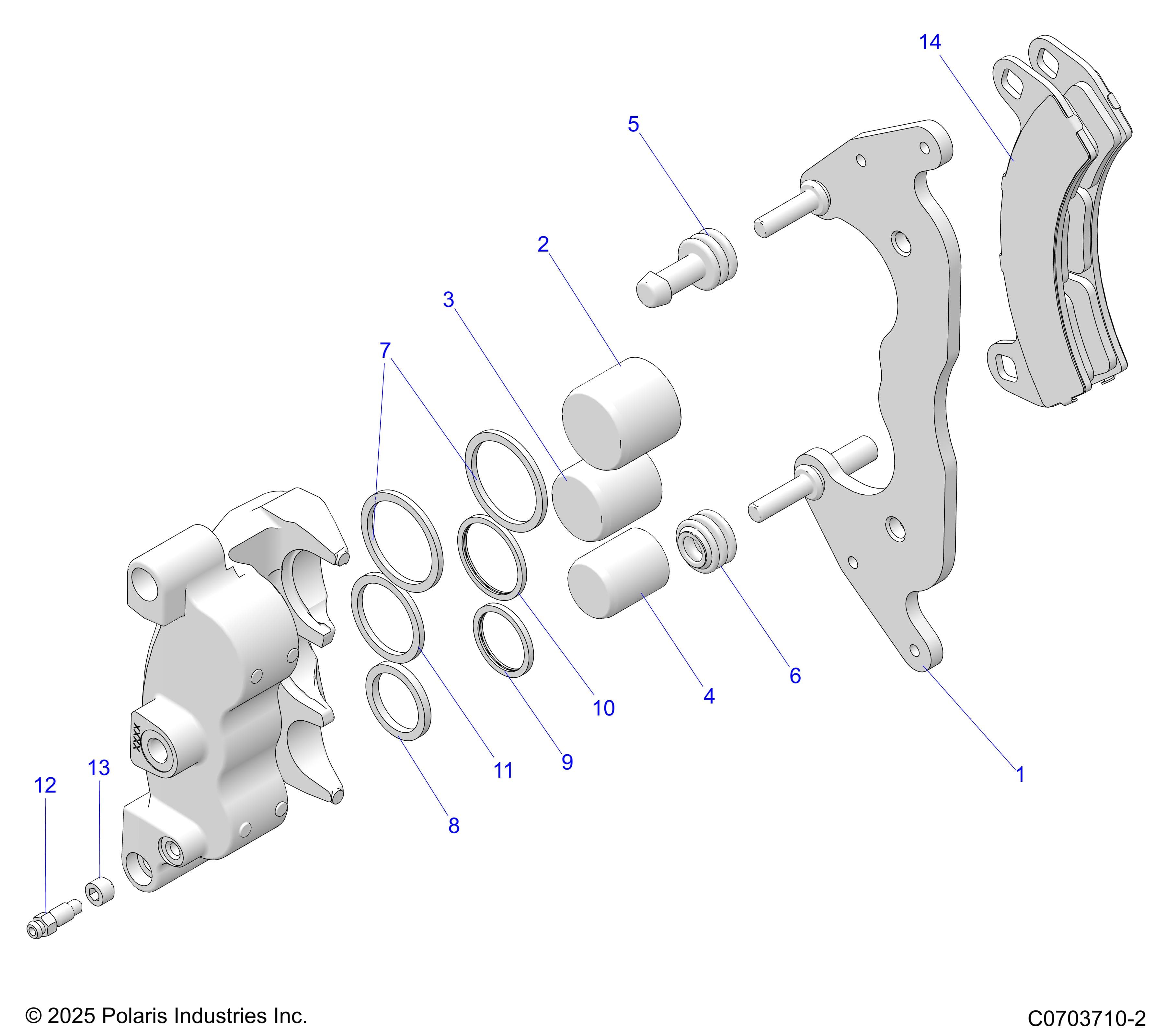 2026 GENERAL XP4 1000 PREMIUM β BRAKES, FRONT CALIPER diagram