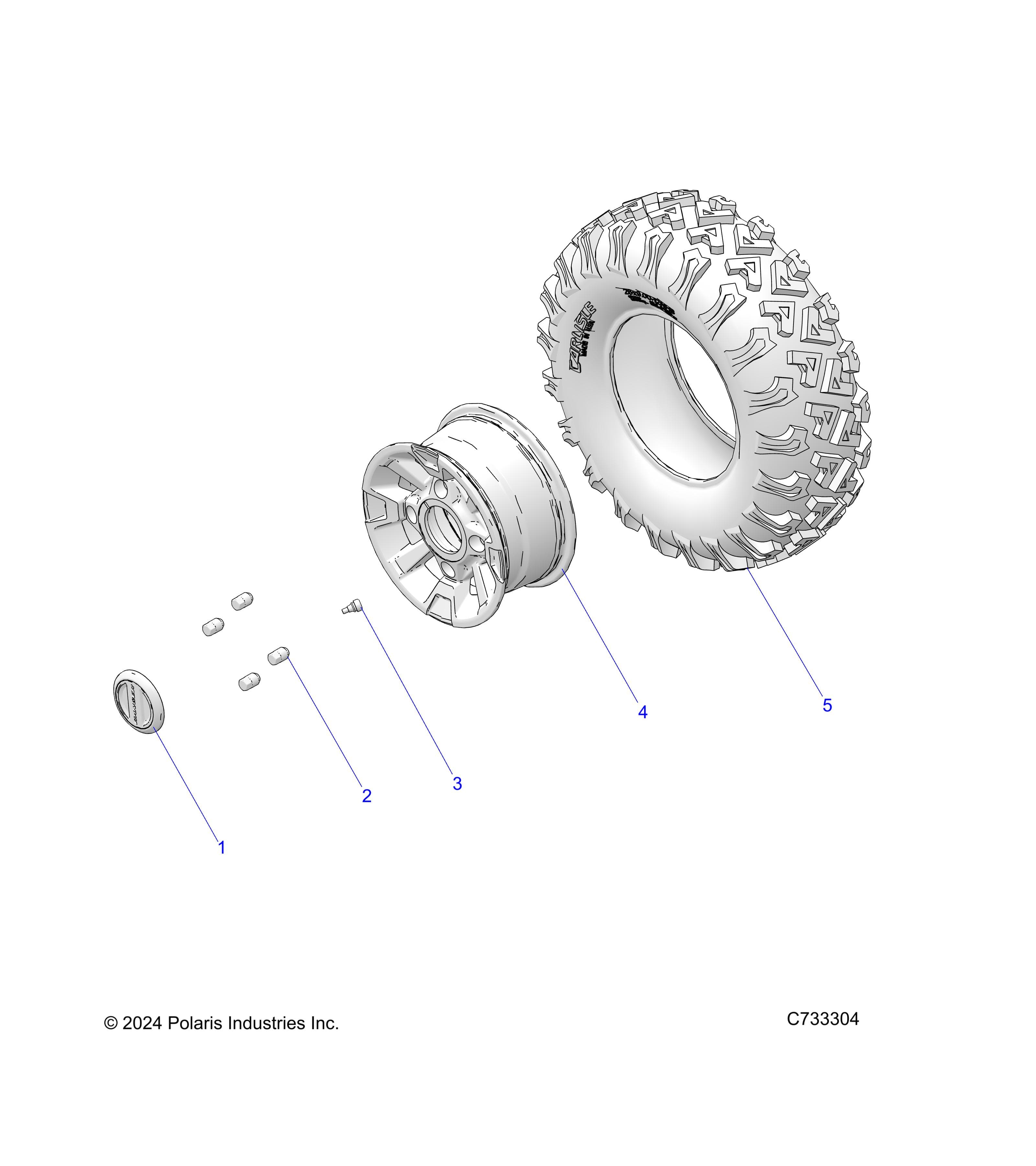 2026 RANGER 1000 CREW EPS β WHEELS, FRONT - R26T6E99A9/AF/AJ/AK/B9/BF/BJ/BK (C733304) diagram