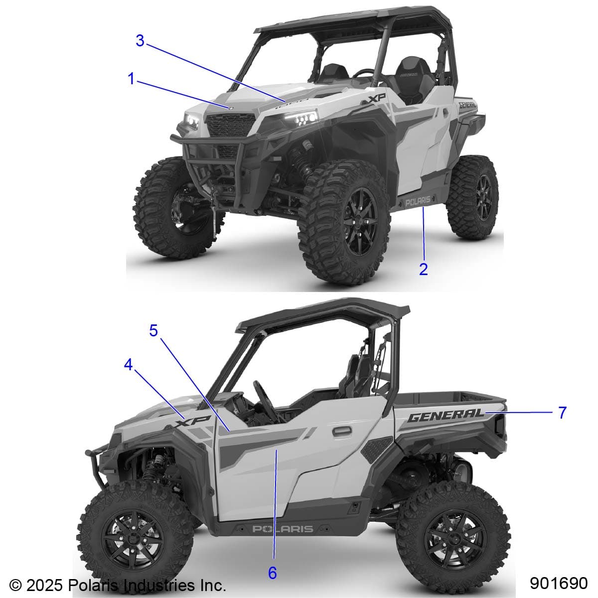 2026 GENERAL XP 1000 SPORT β BODY, DECALS diagram