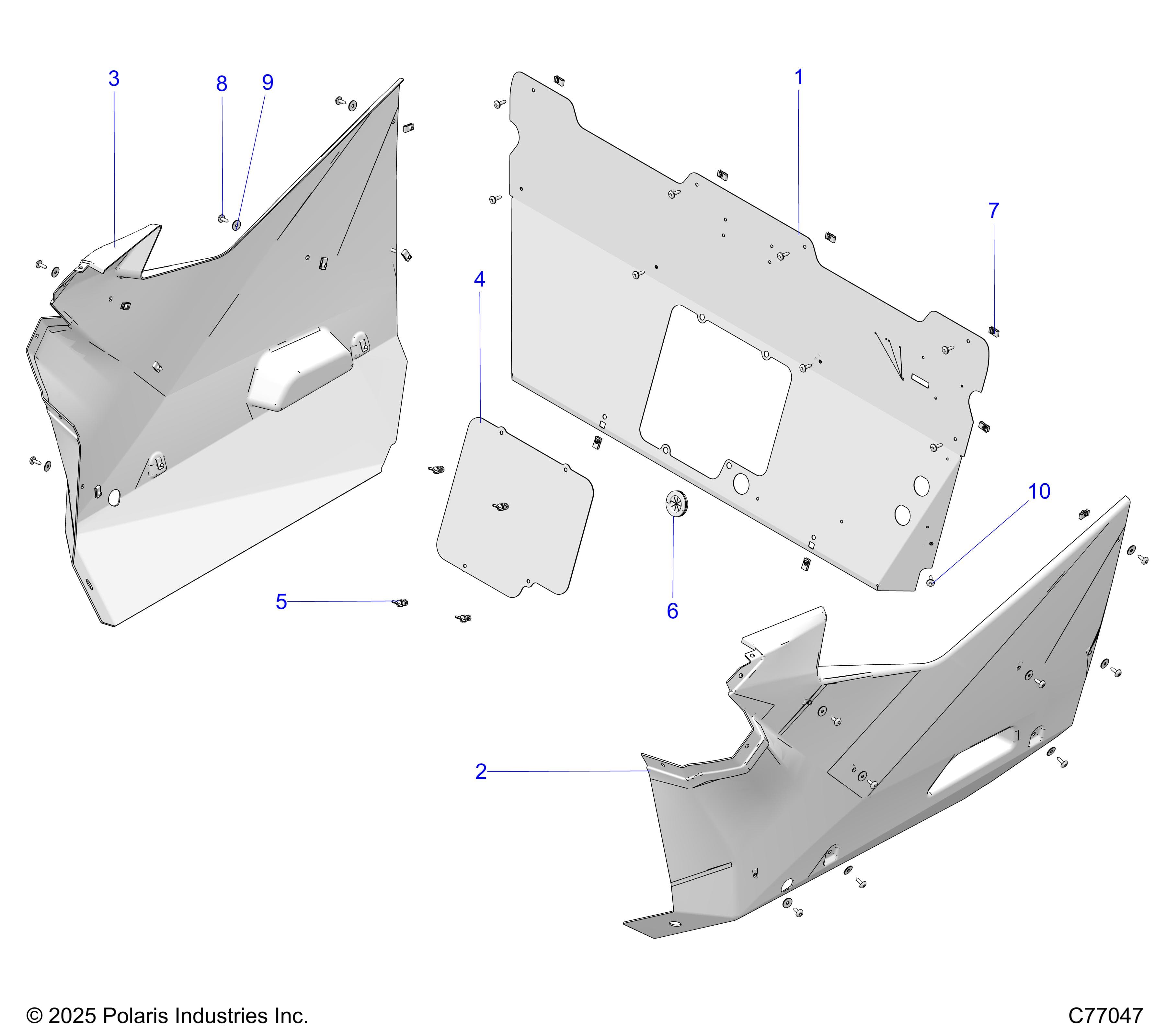 2026 RZR PRO R RACE β BODY, REAR AND SIDE PANELS - Z26RRE2KAL (C77047) diagram