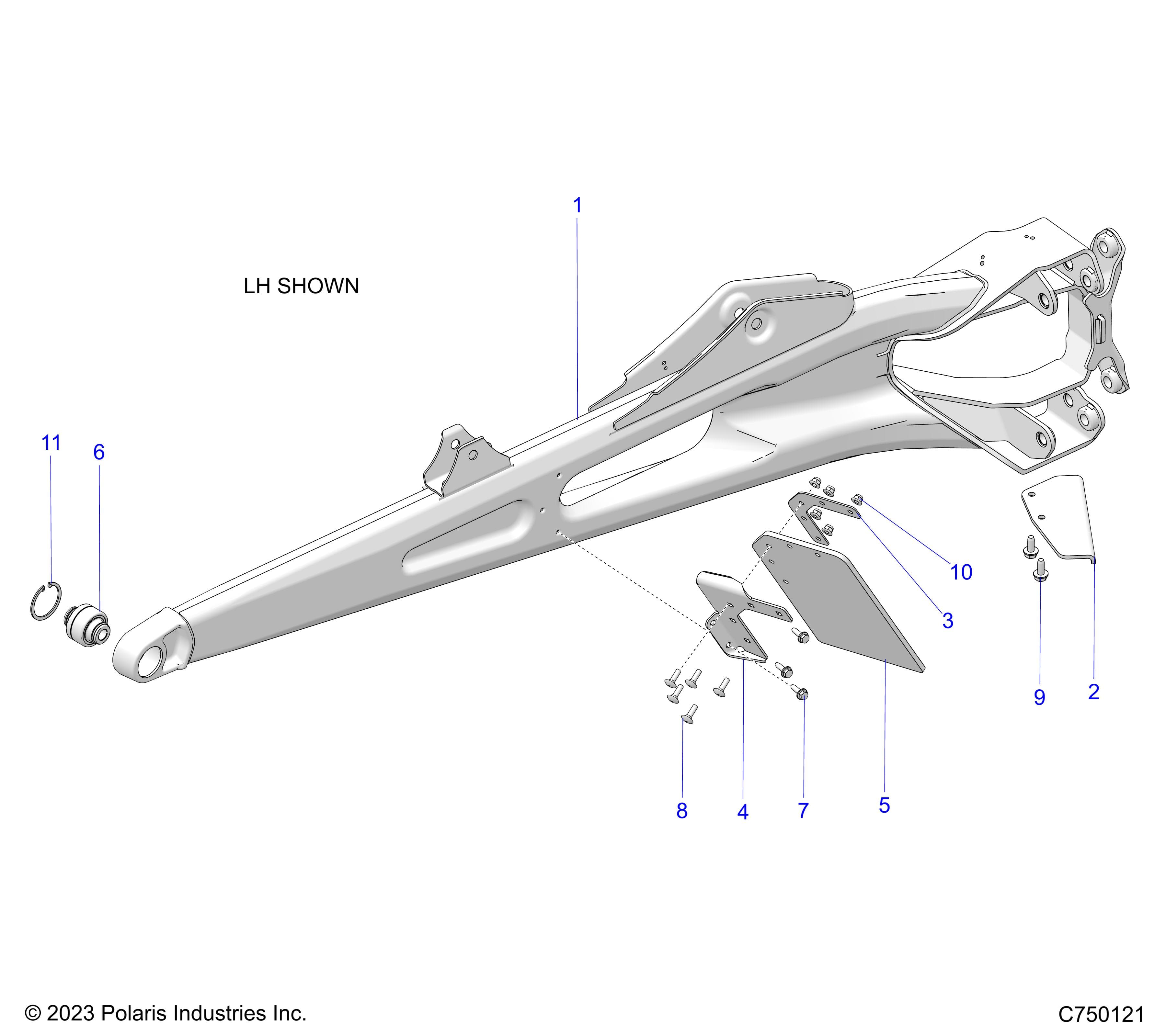 2026 RZR PRO R4 LE β SUSPENSION, REAR TRAILING ARMS - Z26R4P2KBL (C750121) diagram