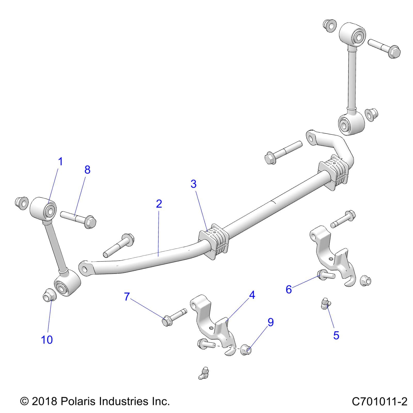 2026 RZR TRAIL S 1000 ULTIMATE β SUSPENSION, FRONT, STABILIZER BAR - Z26ASF99A6 (C701011-2) diagram