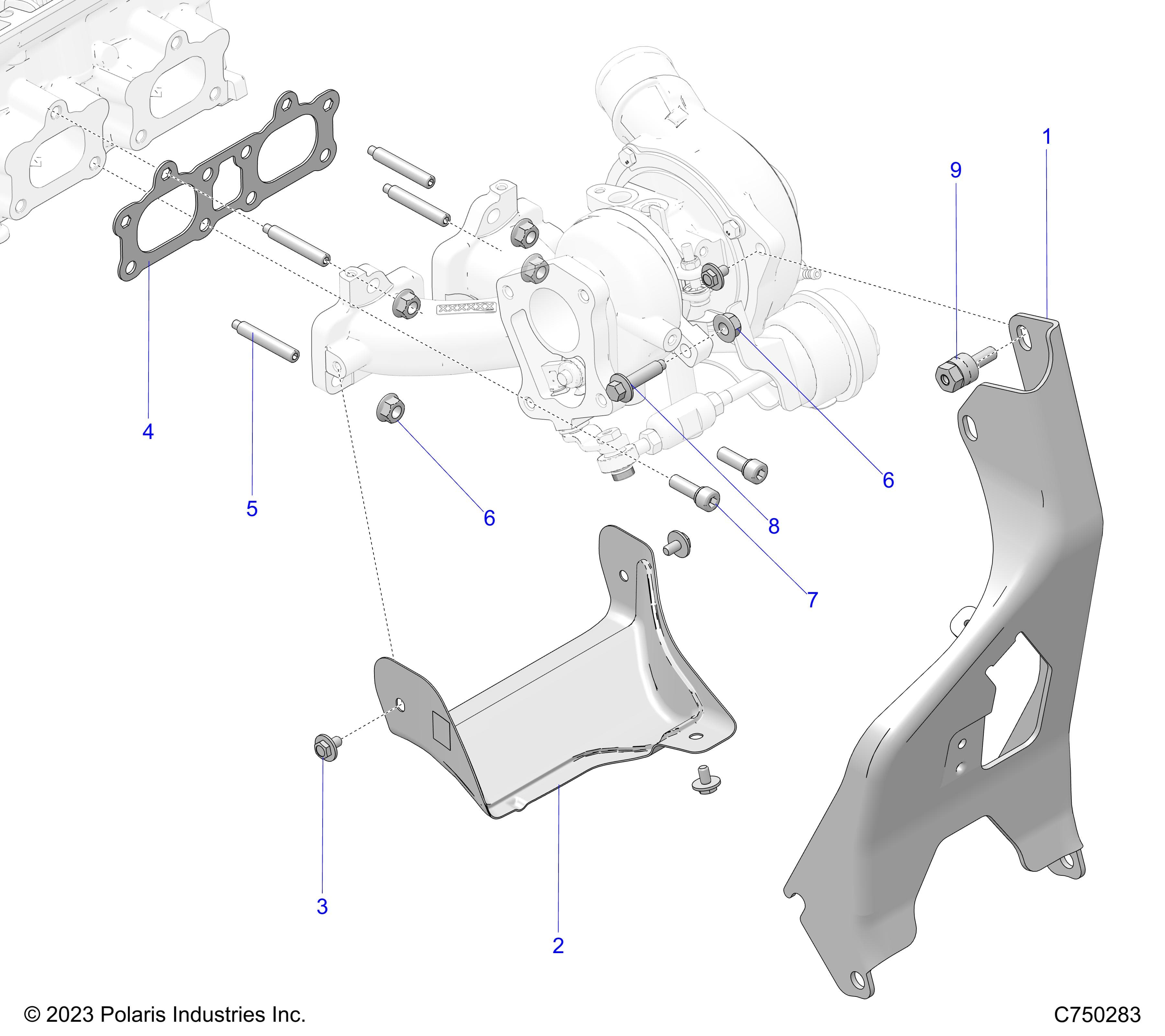 2026 RZR PRO S SPORT β ENGINE, TURBO MOUNTING - Z26SPE92A4/B4/A6/B6 (C750283) diagram