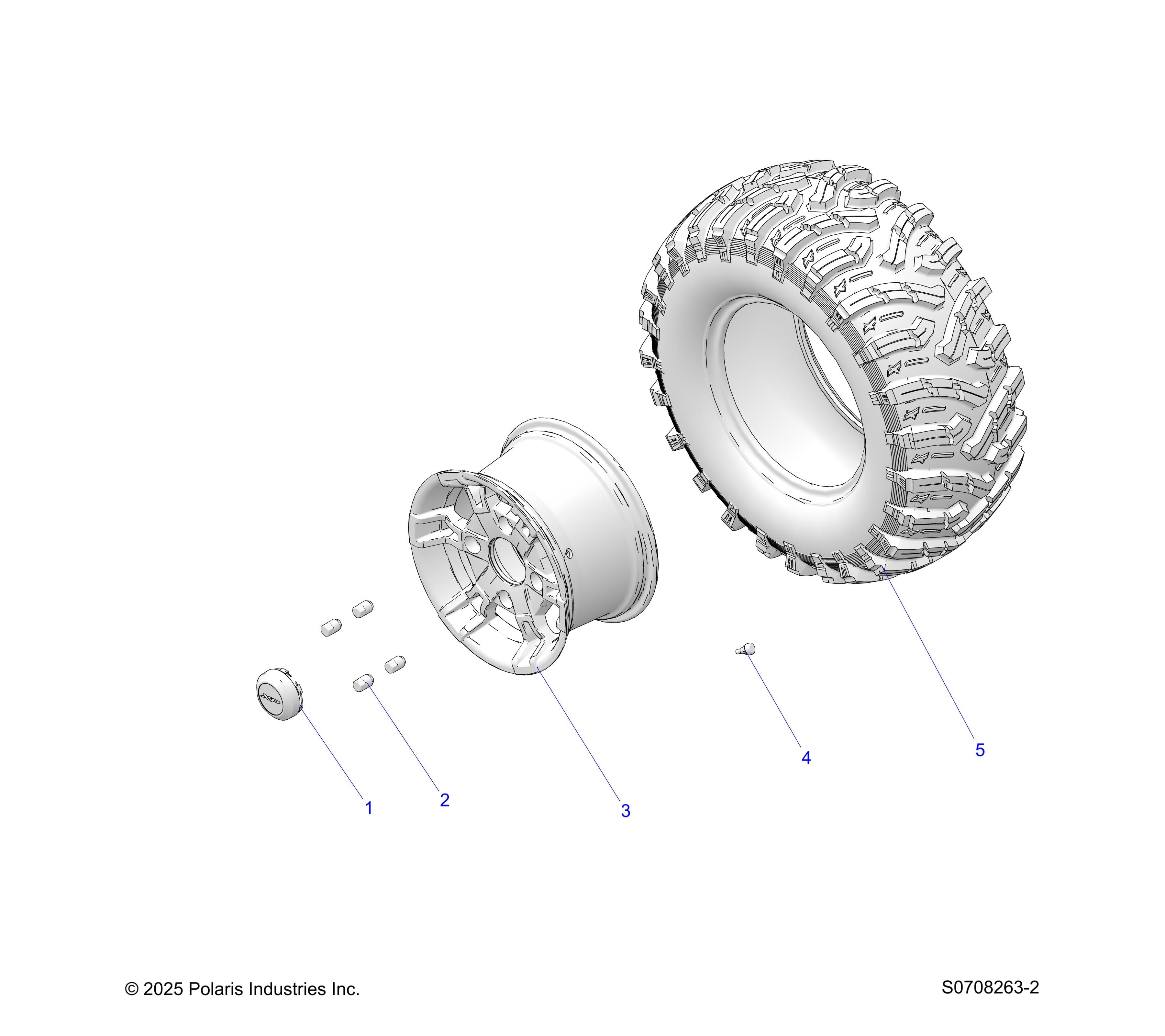2026 RANGER 1000 XP CREW NORTHSTAR TEXAS EDITION β WHEELS, REAR, MACHINED diagram
