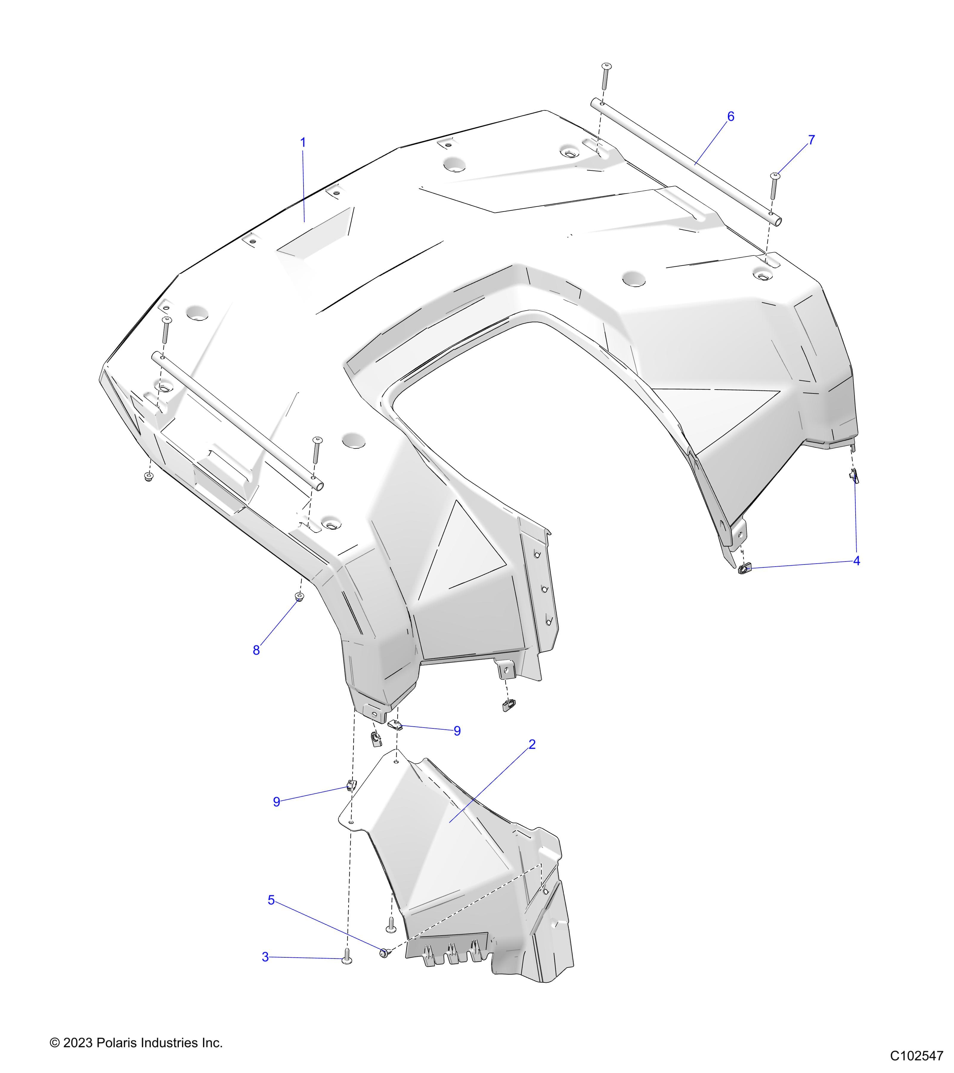 2026 SPORTSMAN 570 β BODY, REAR CAB - A26SEA57A1/A4/A6 (C102547) diagram