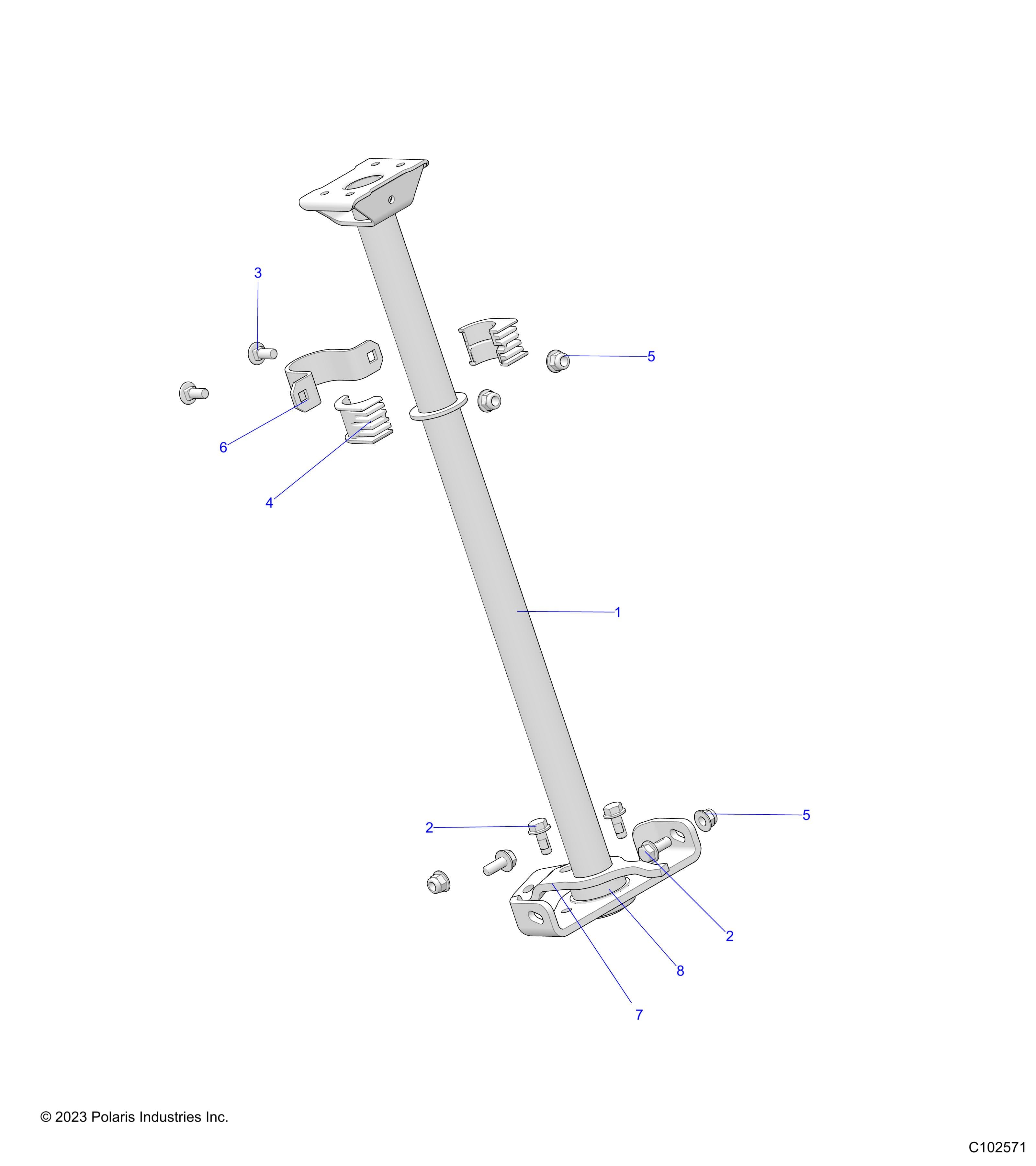 2026 SCRAMBLER 850 48" R02 - A26SVA85A4 β STEERING, STEERING POST - A26SVA85A4 (C102571) diagram