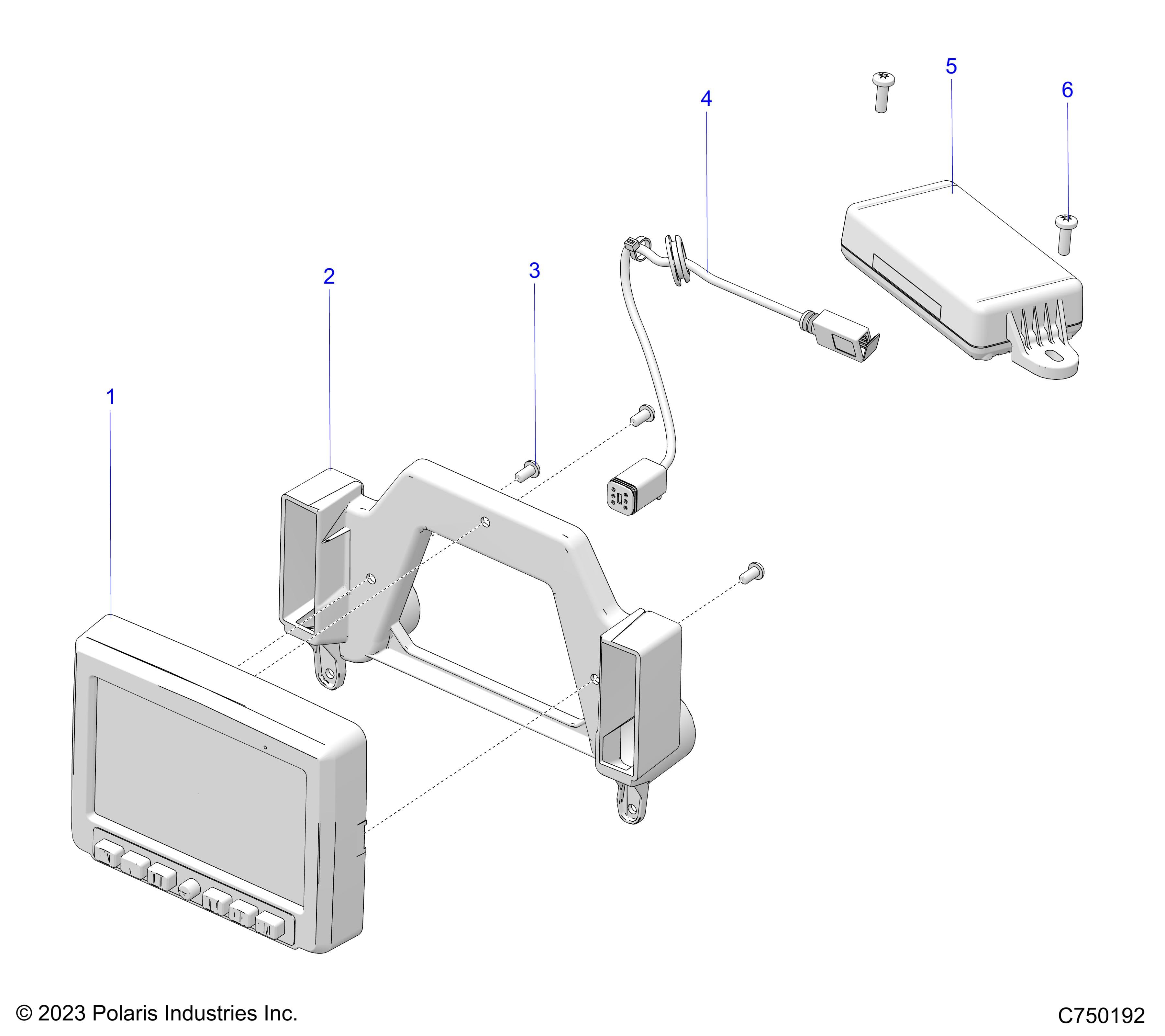 2026 RZR PRO XP 4 ULTIMATE β ELECTRICAL, RIDE COMMAND - Z26X4D92AH/BH/AN/BN (C750192) diagram