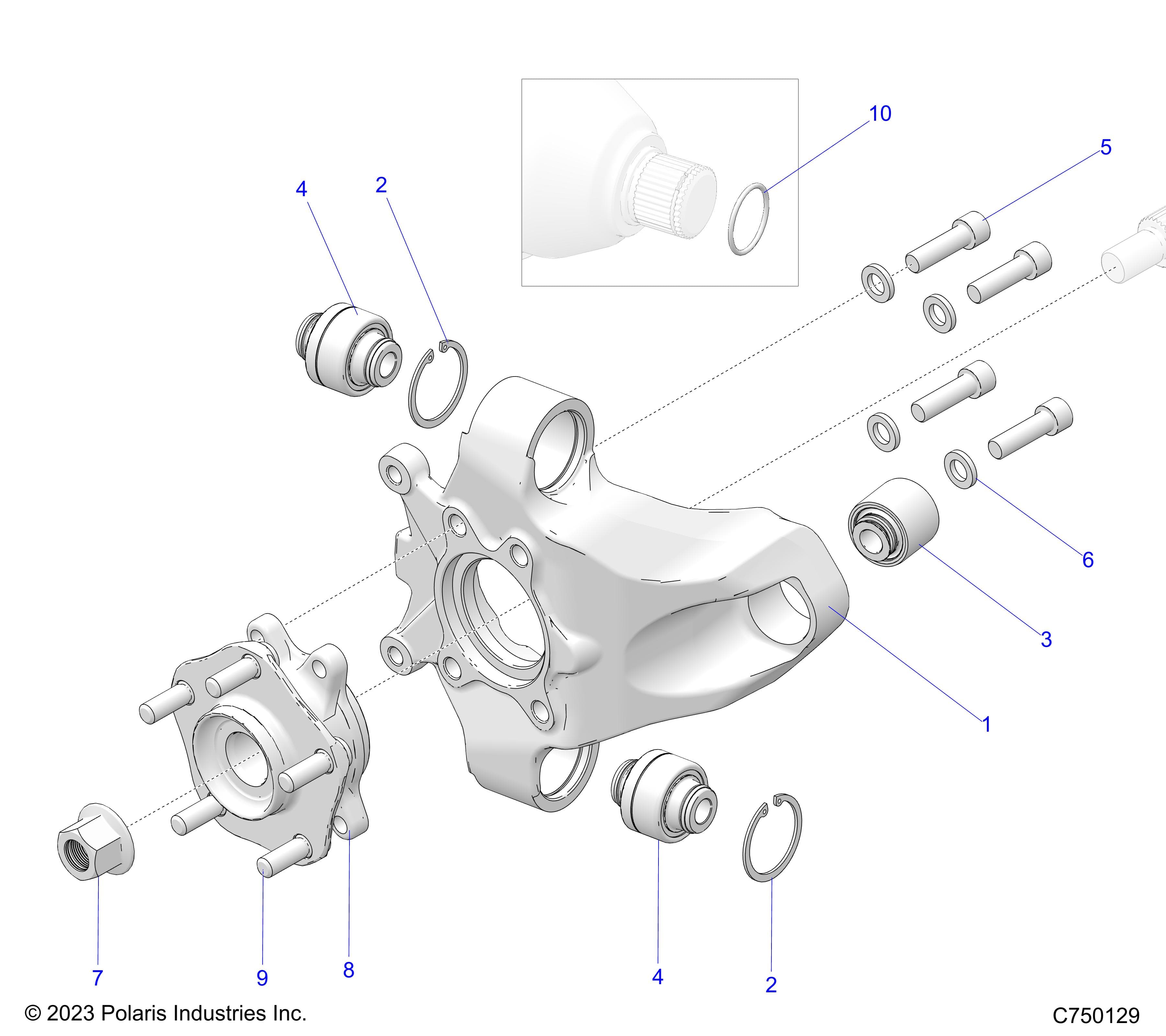2026 RZR PRO S4 ULTIMATE EVP,LE β SUSPENSION, REAR CARRIER AND HUB - Z26S4P92BL (C750129) diagram