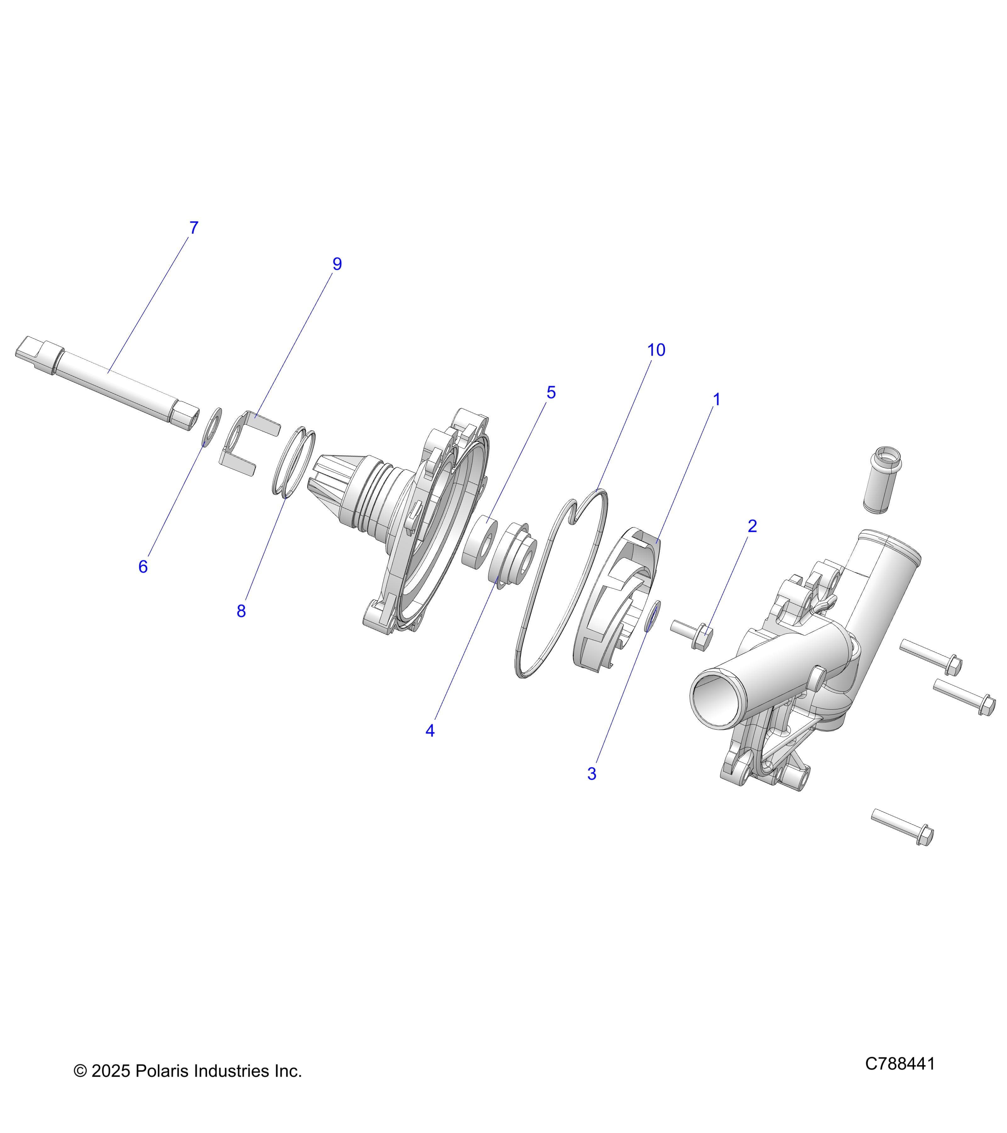 2026 RANGER 1000 XP NSTR ULTIMATE TRAIL BOSS β ENGINE, WATERPUMP ASSEMBLY - R26RRV99AK (C788441) diagram